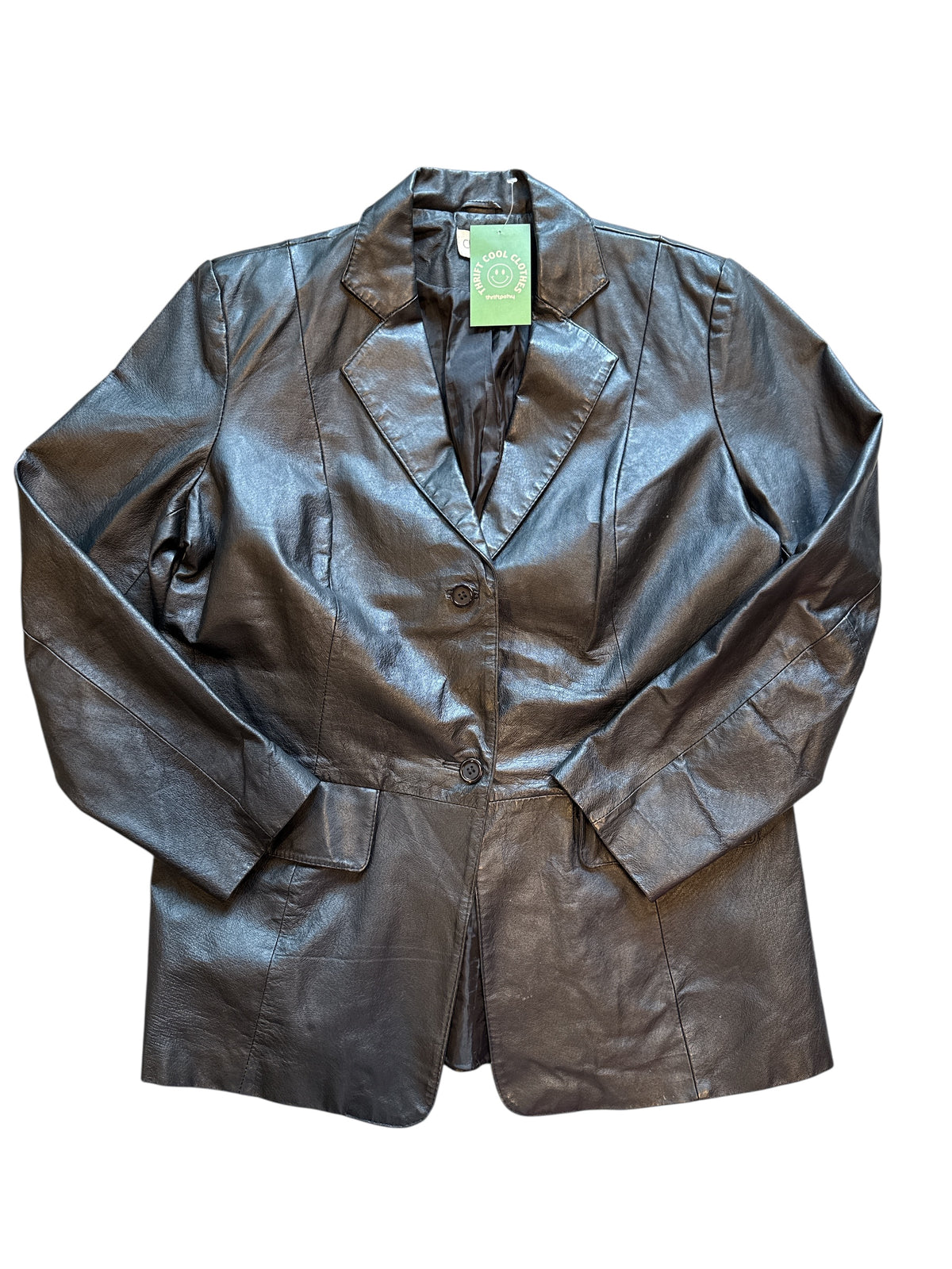 black chadwicks vtg leather coat, 14