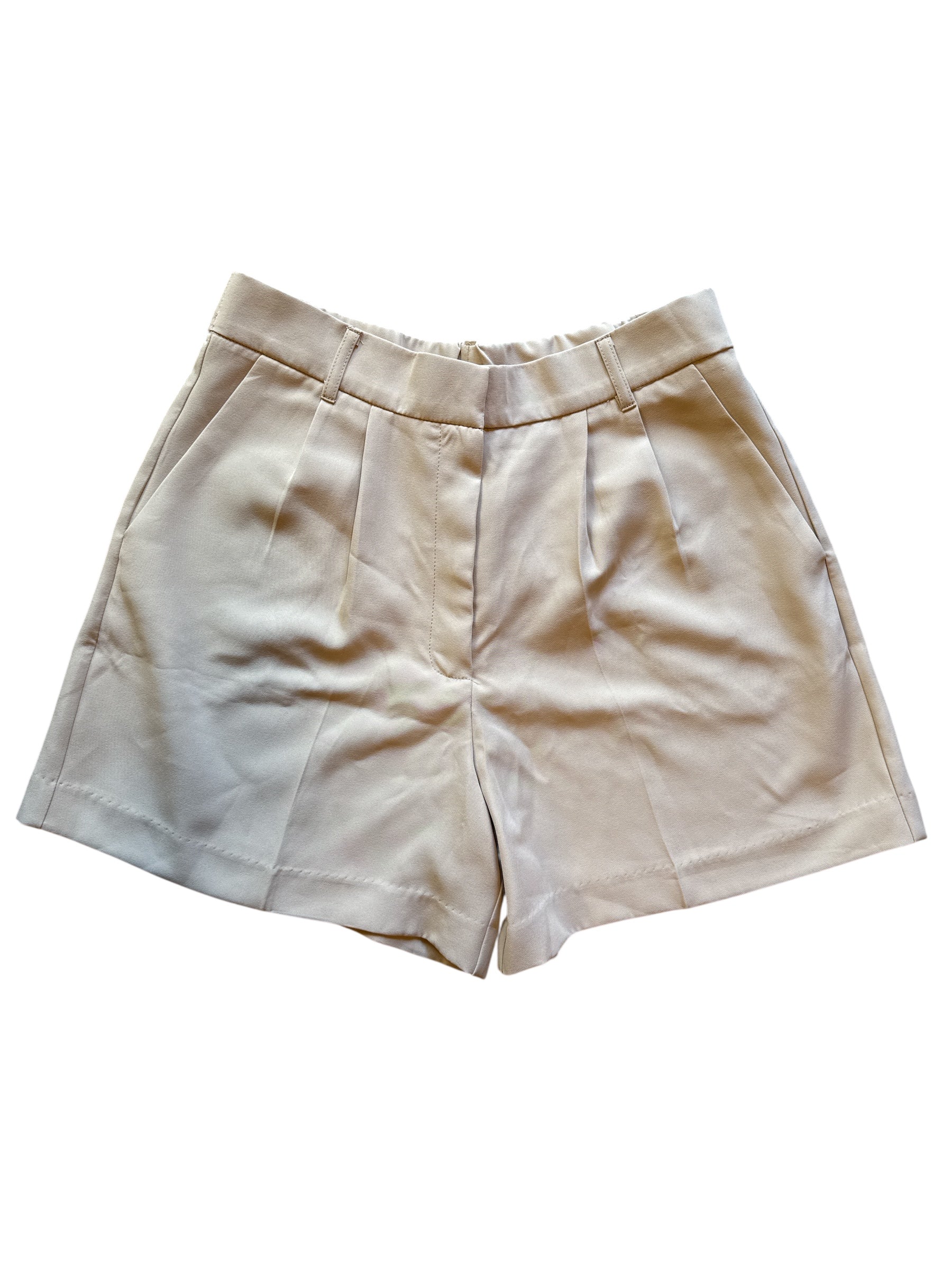 beige priceless office shorts, L