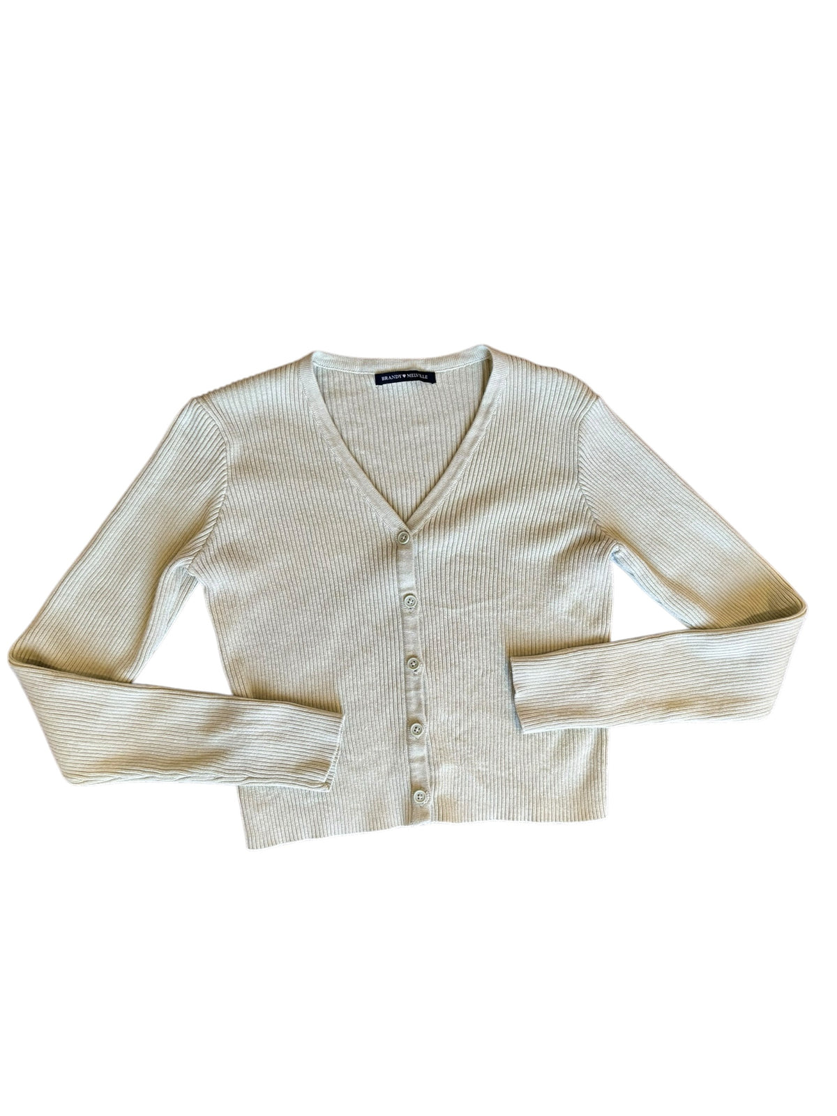 green brandy melville ribbed cardigan