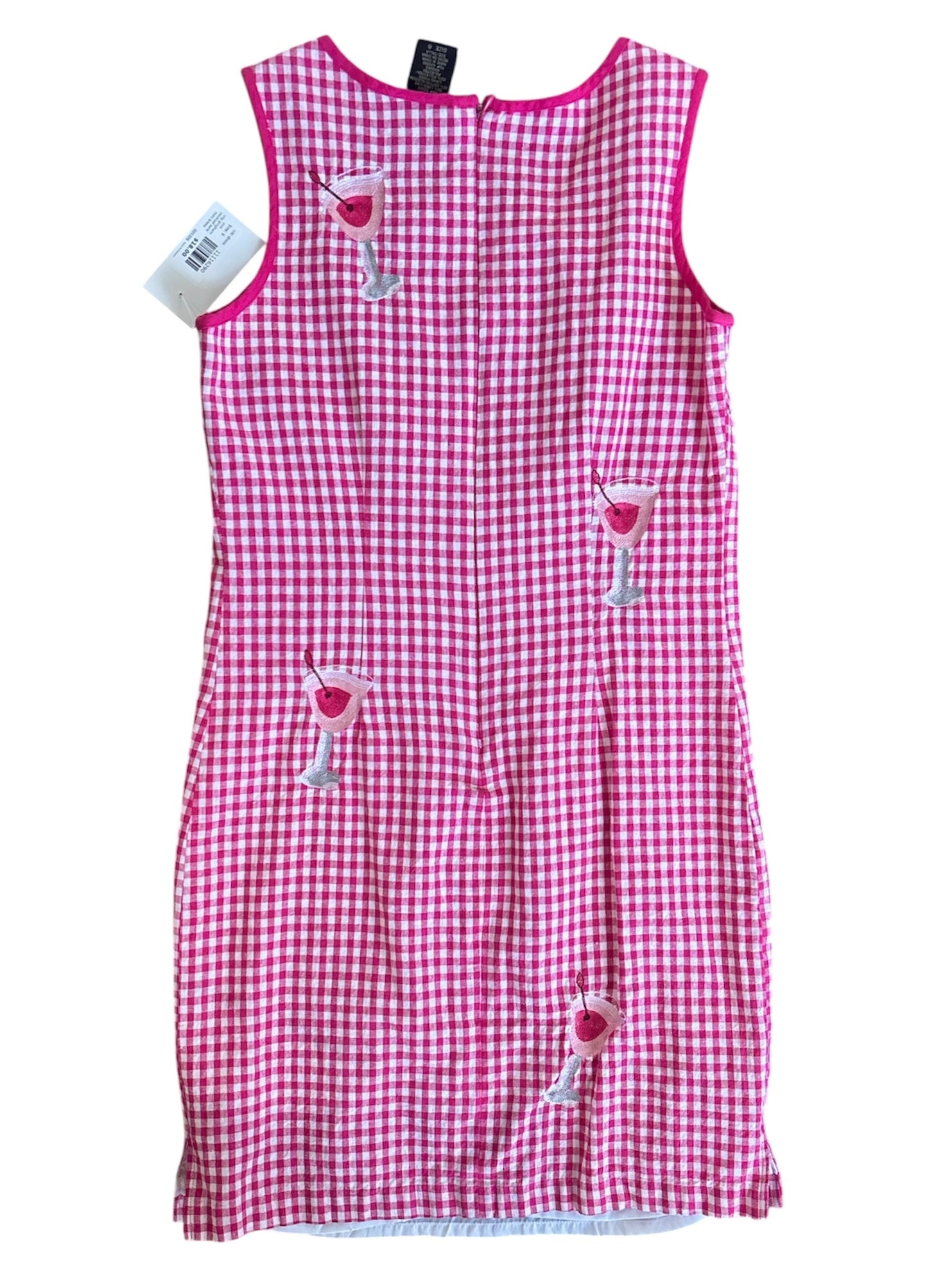 pink citi dress vtg gingham cocktail tank mini dress, 6