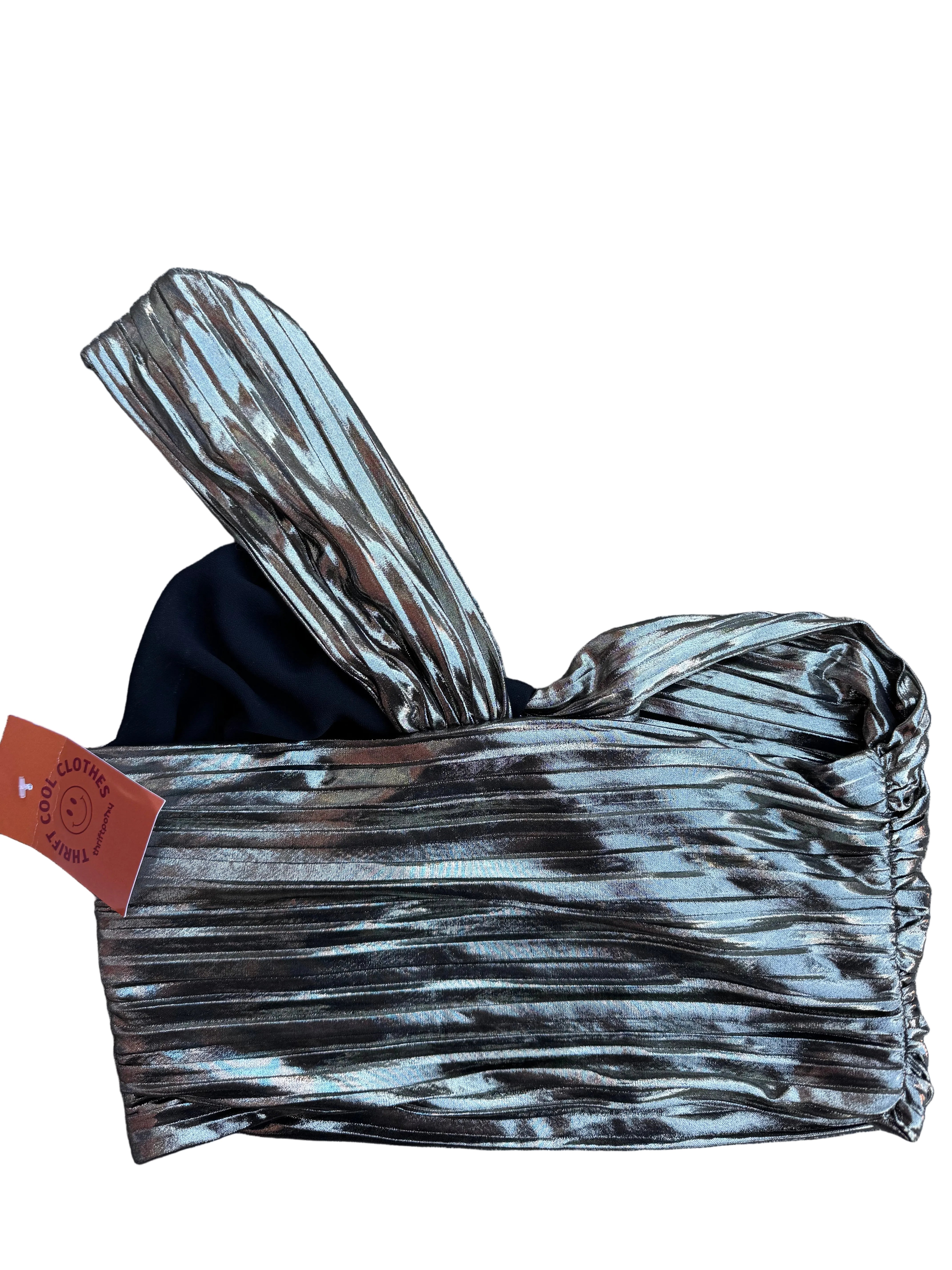 gold Zara shiny crop top, small