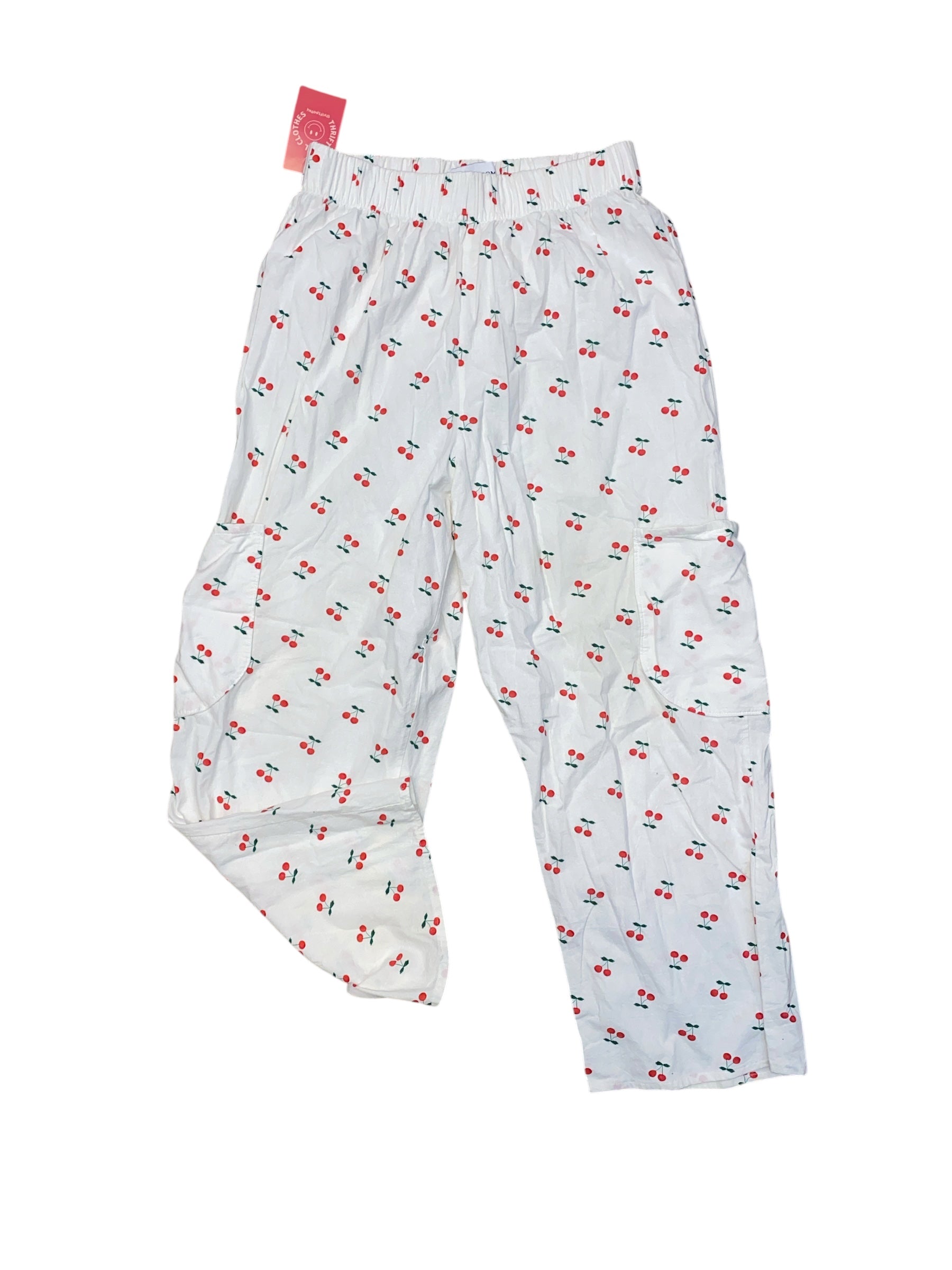 white red sabina sommer cherry print pant, s