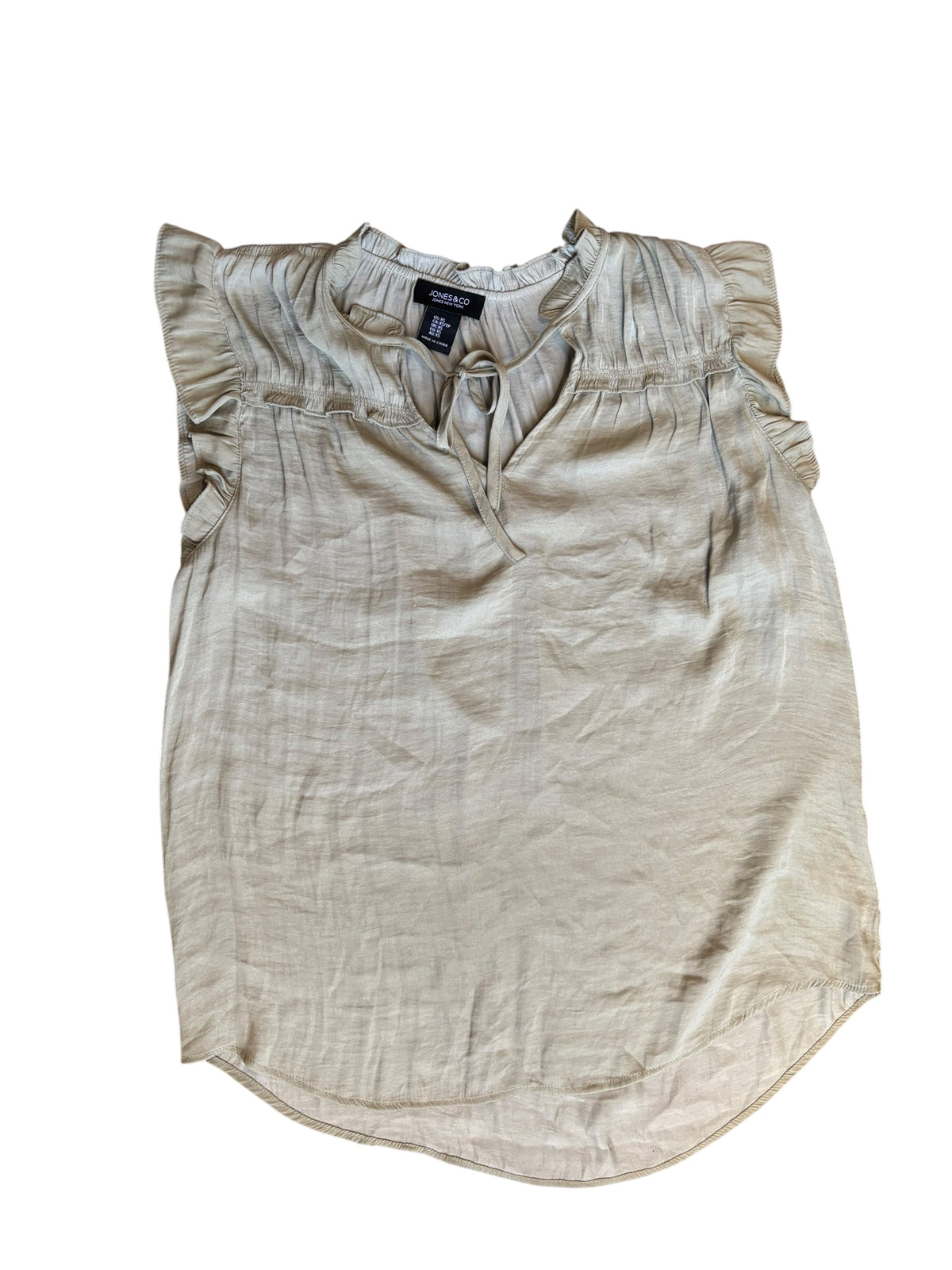 green jones & co ruffle cap sleeve tank, xs