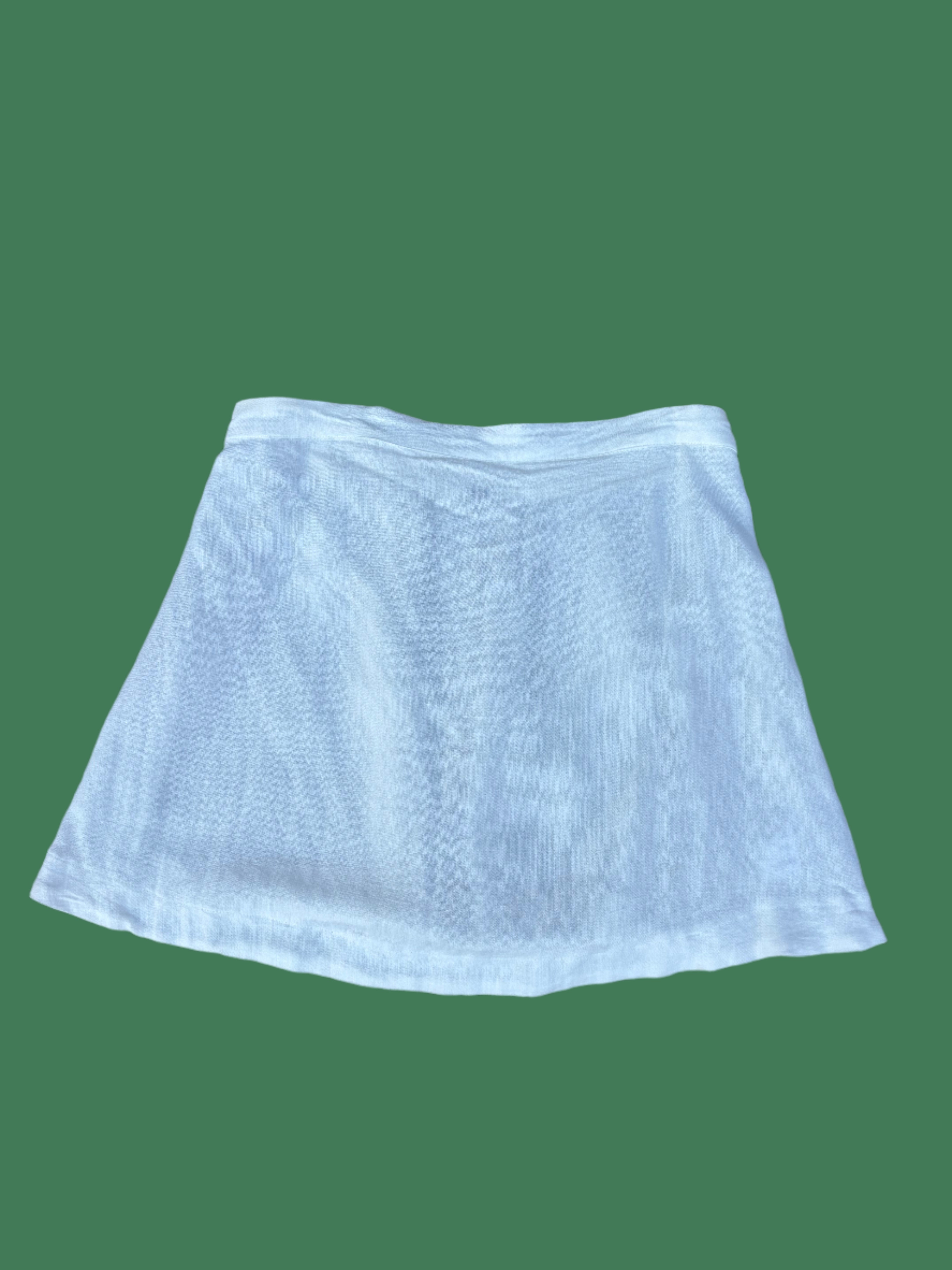 white ecote linen mini skirt, L