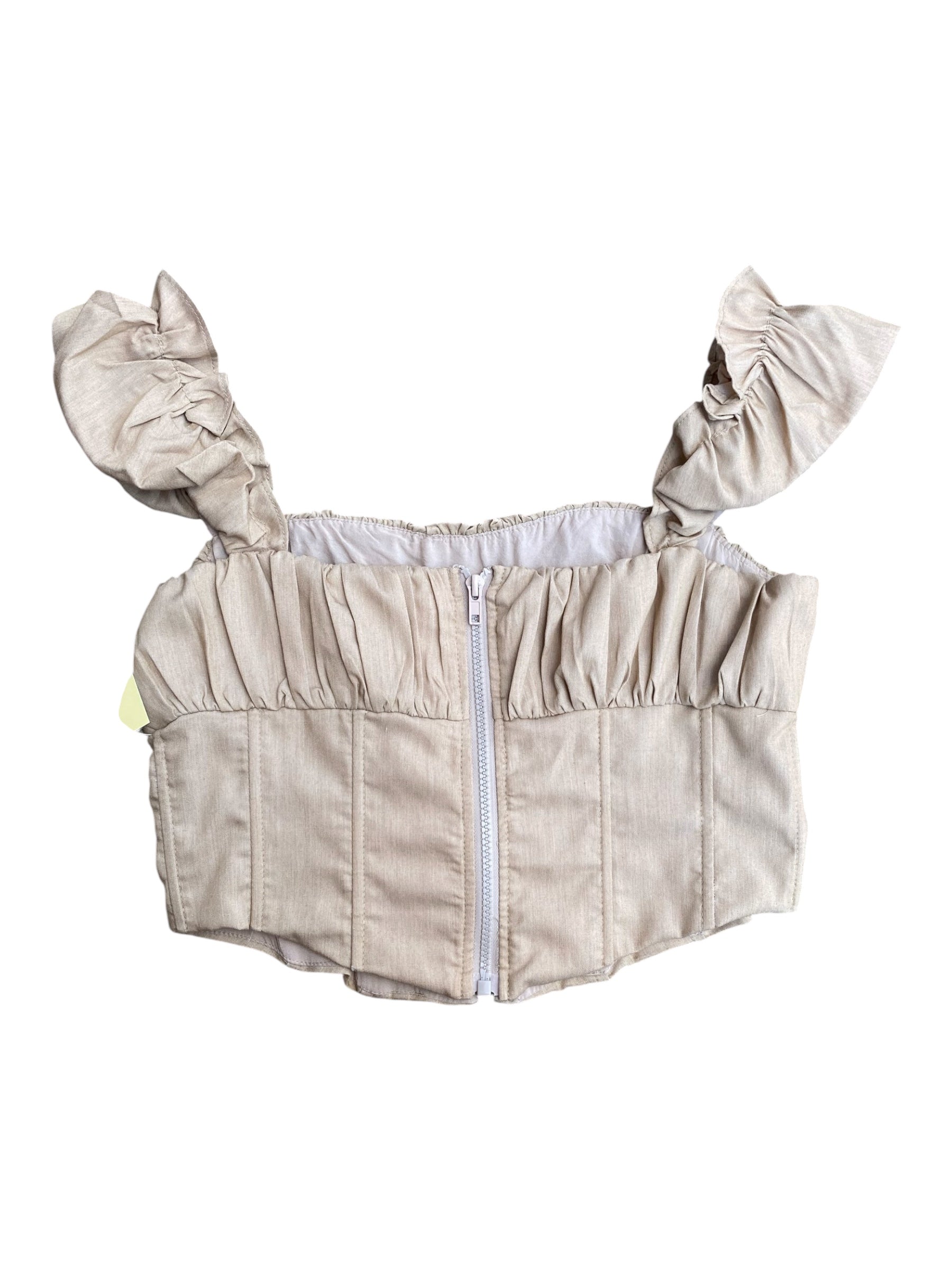 Tan Princess polly Puff sleeve square neck tie ss, 8