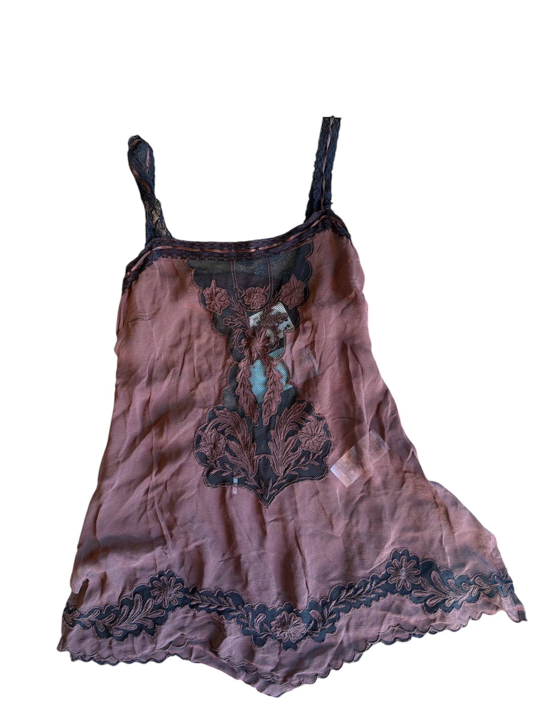 brown black free people Lacey slip, xs
