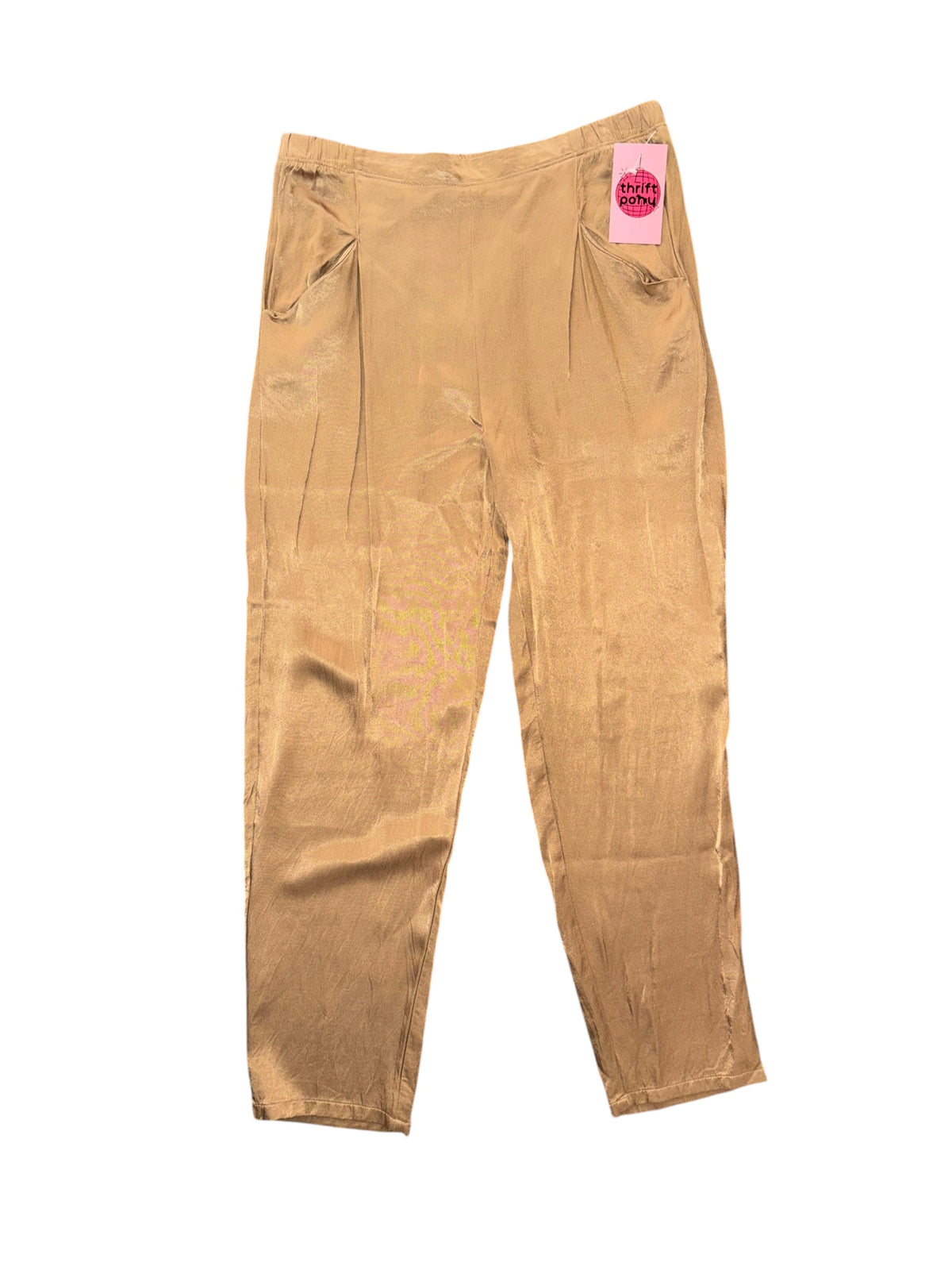Gold Versona shiny pants, M