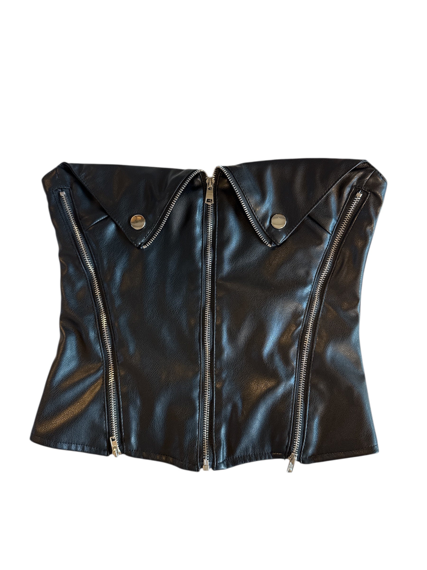 Black Edikted Zip up corset, Xs