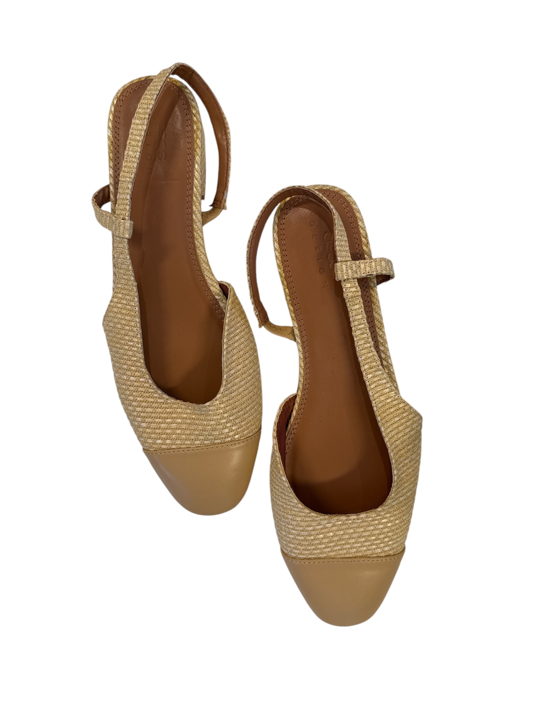 beige asos woven heeled flats, 8