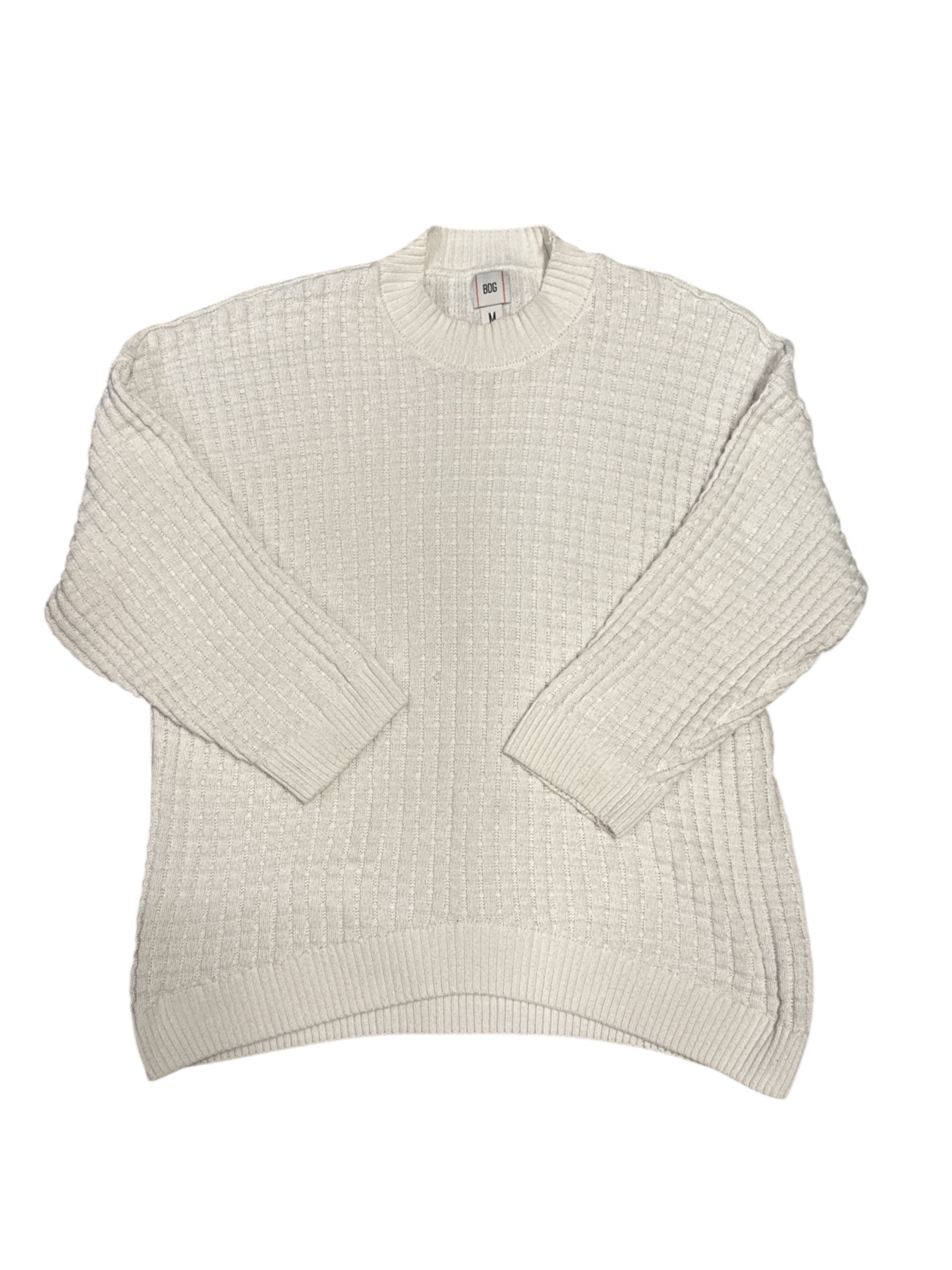 white bdg waffle knit sweater, m