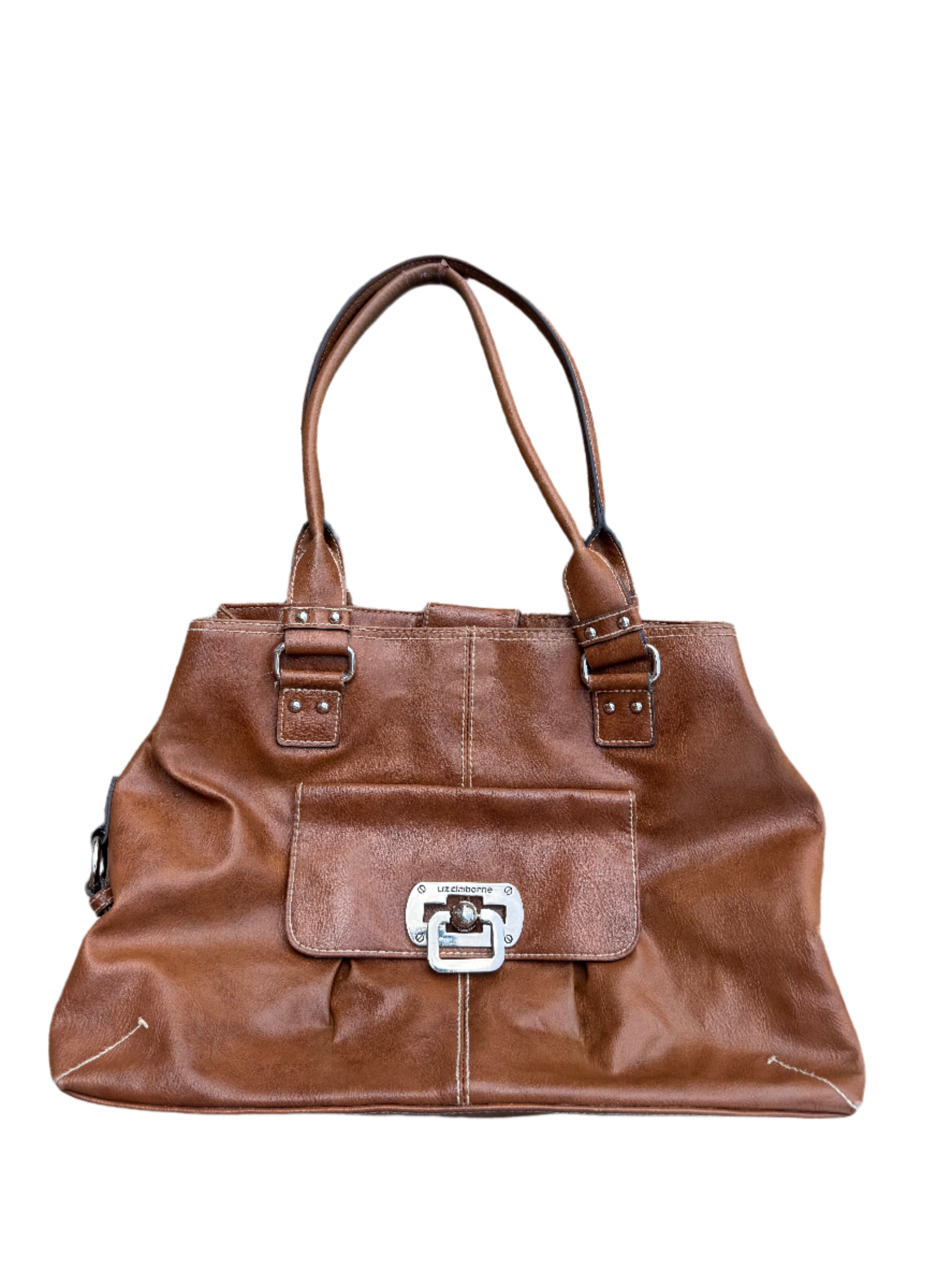 brown liz claiborne leather tote