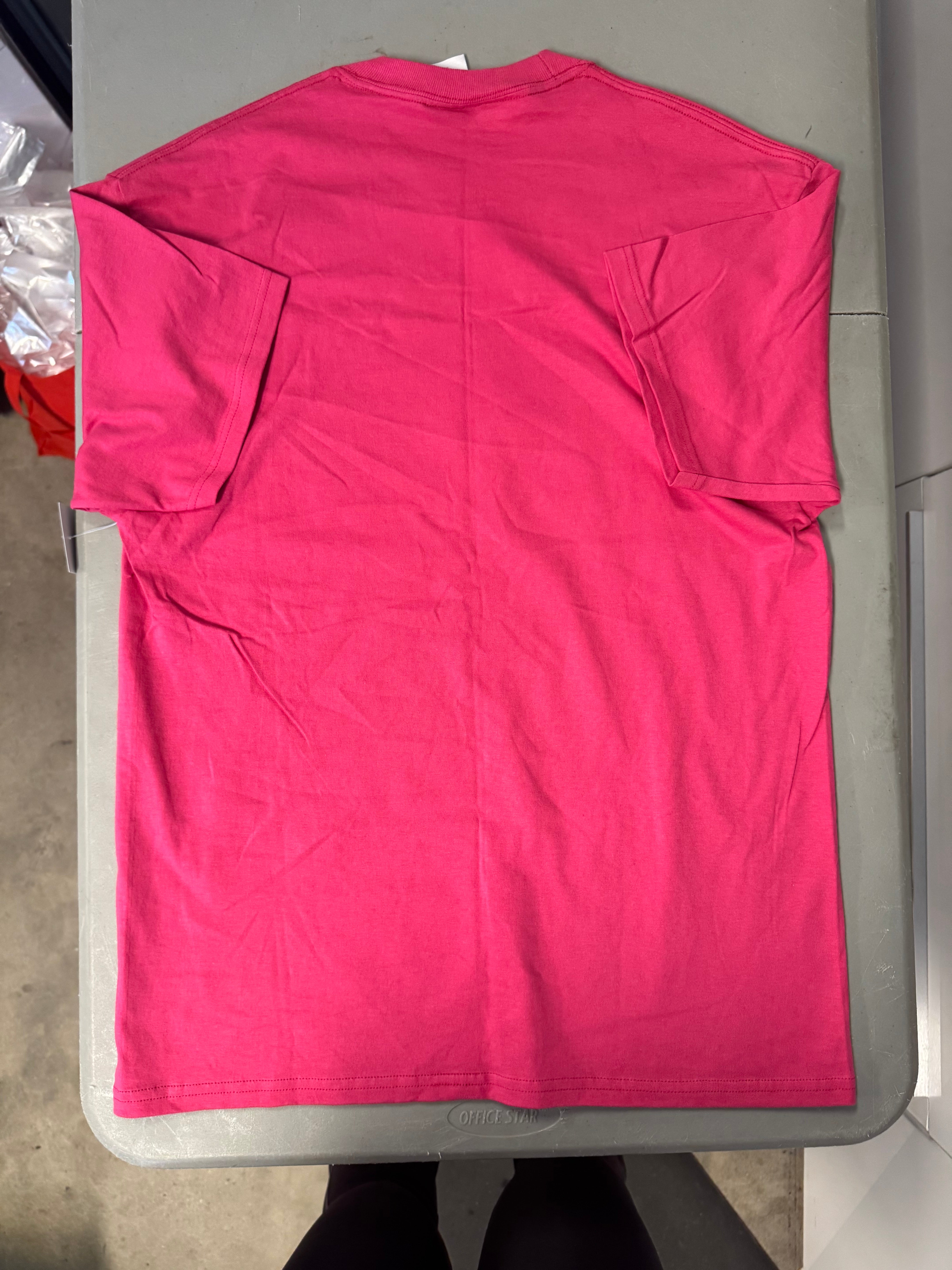 Hot pink Port and company Tit crew tee, L