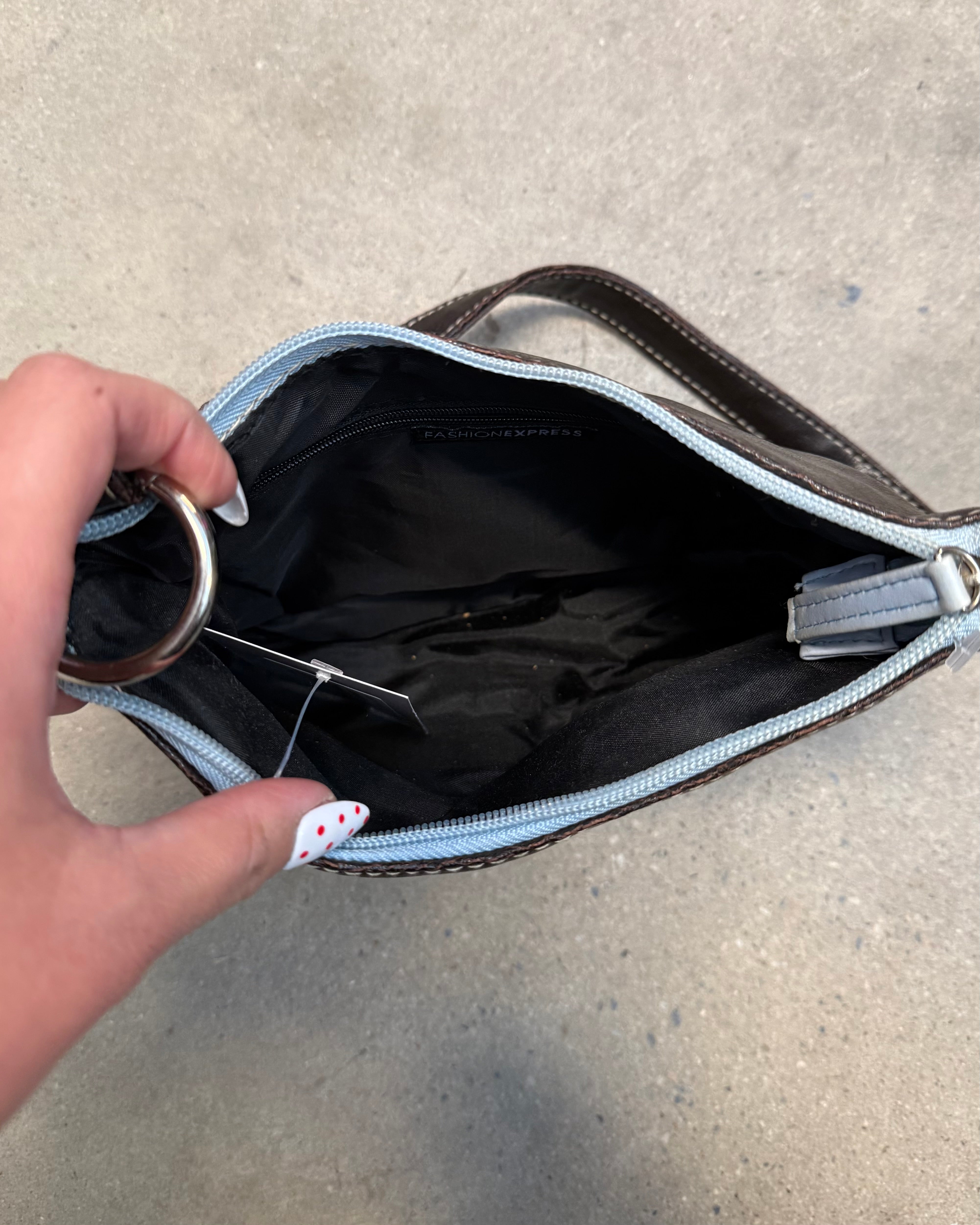 brown blue  L handbag