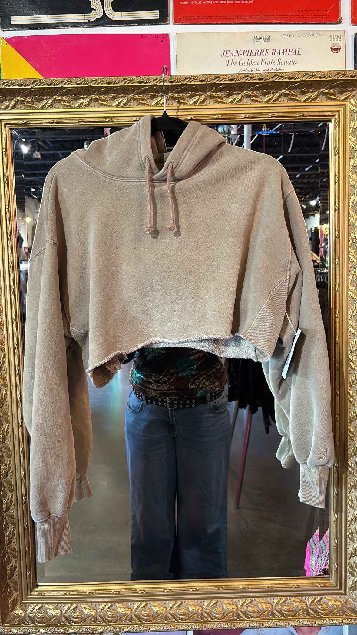 brown tna crop hoodie