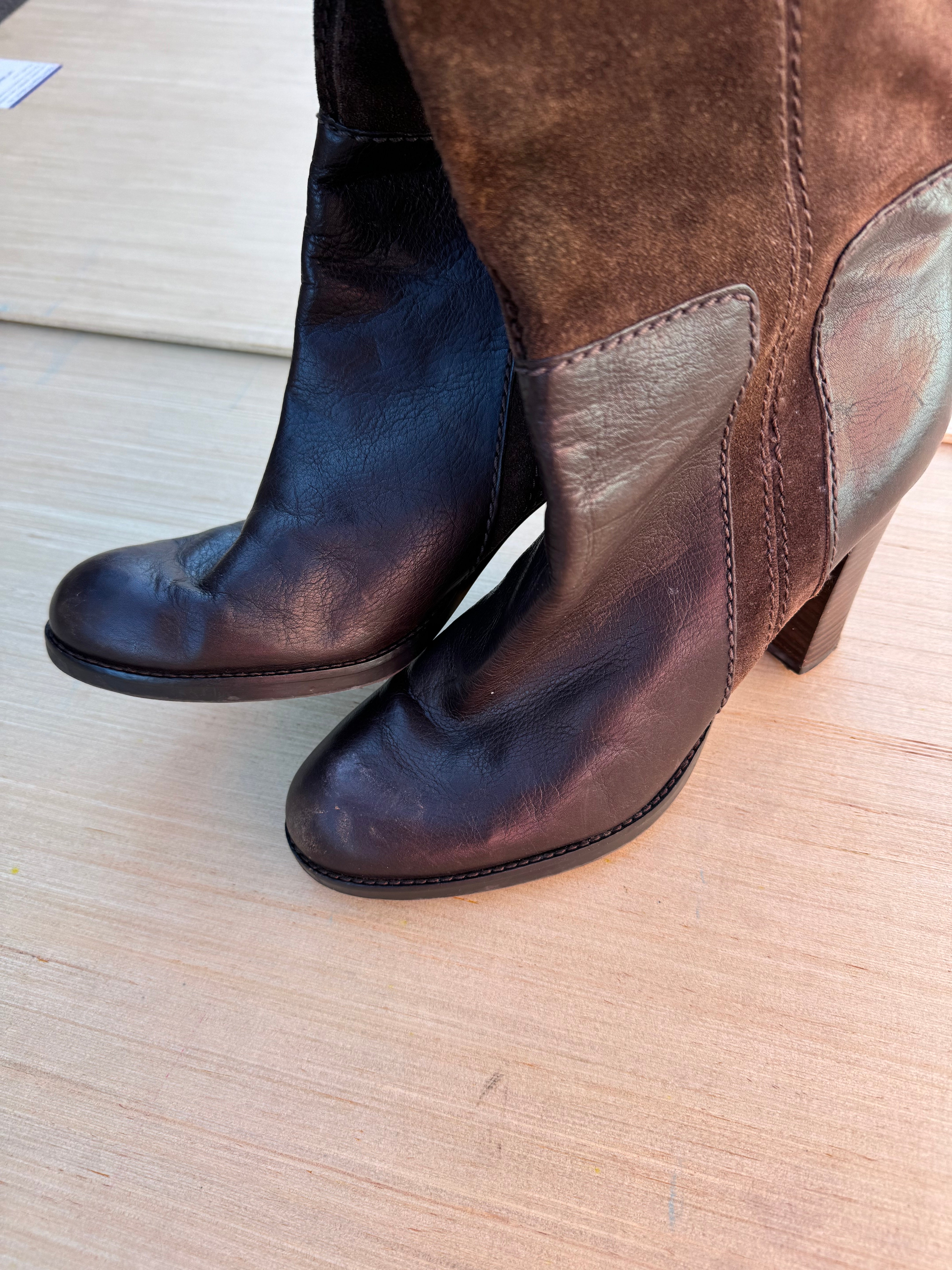 brown Nine West suede tall boots, 9 1/2