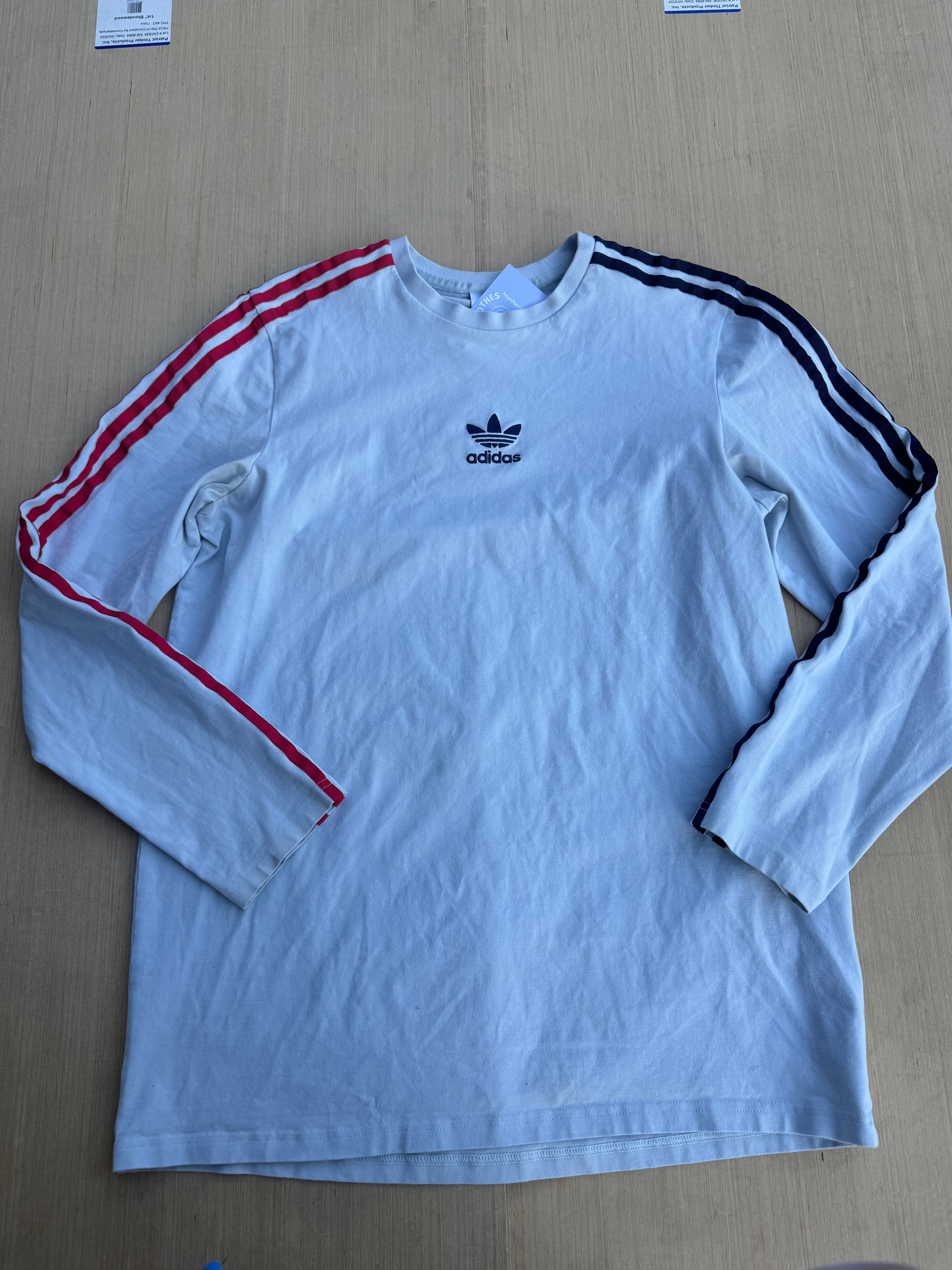 grey adidas long sleeve athletic top, M