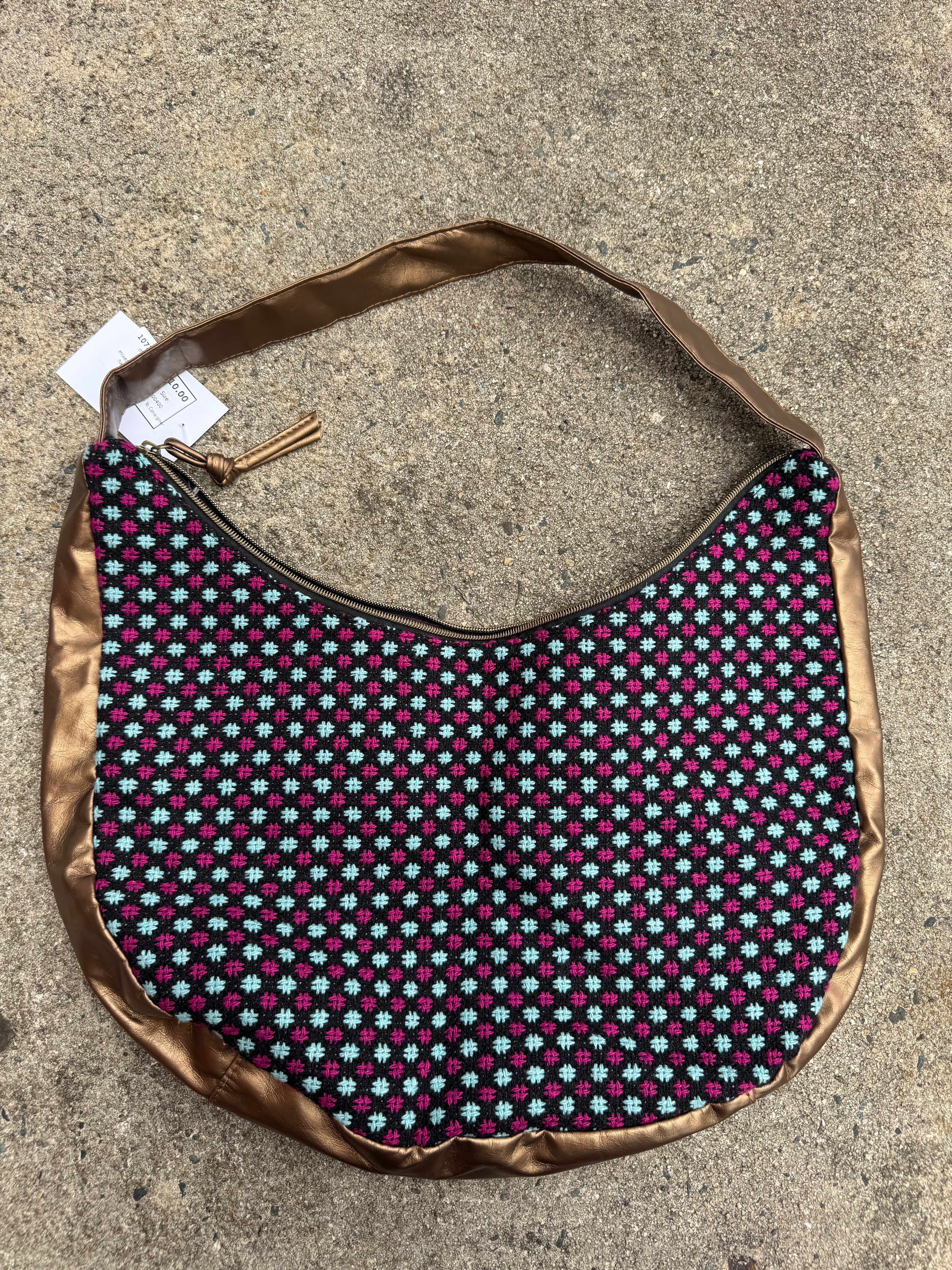 multi mixed pattern handbag