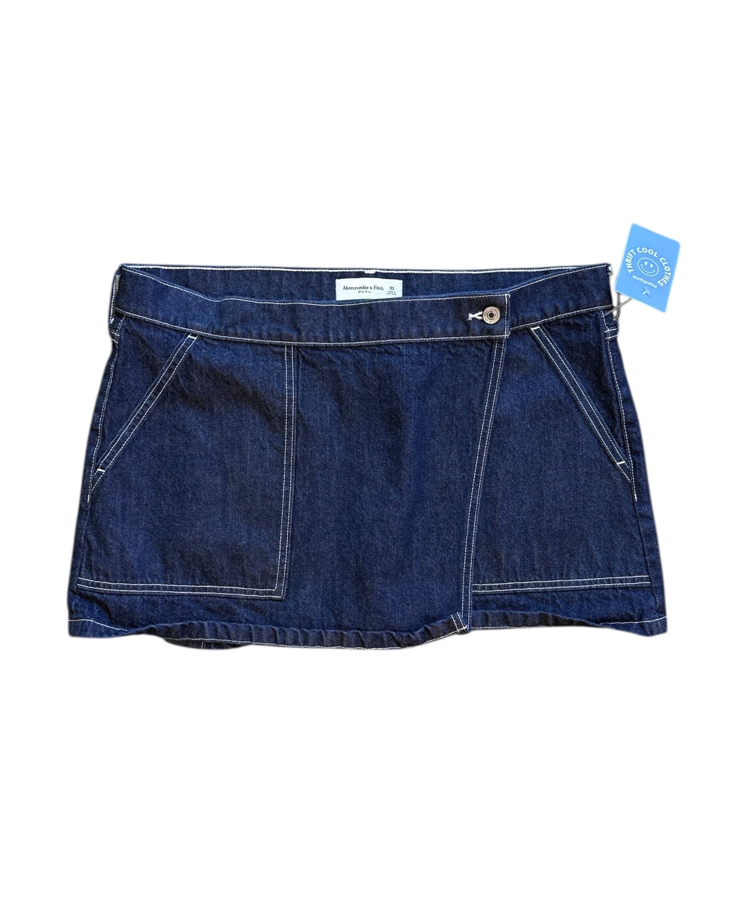 dark blue abercrombie mini denim skort, 31