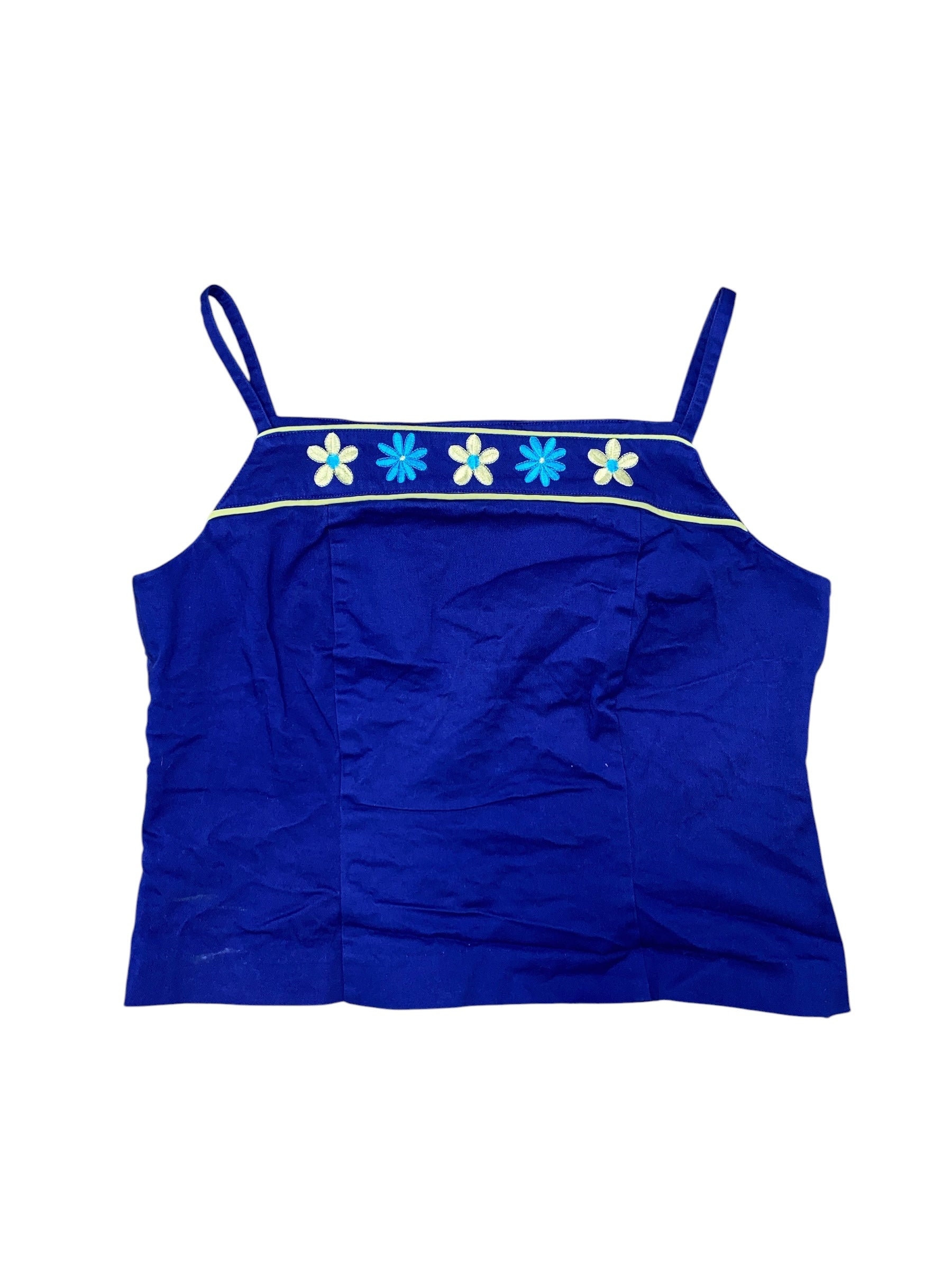 Blue Collin Creek Flower embroidered tank, 14