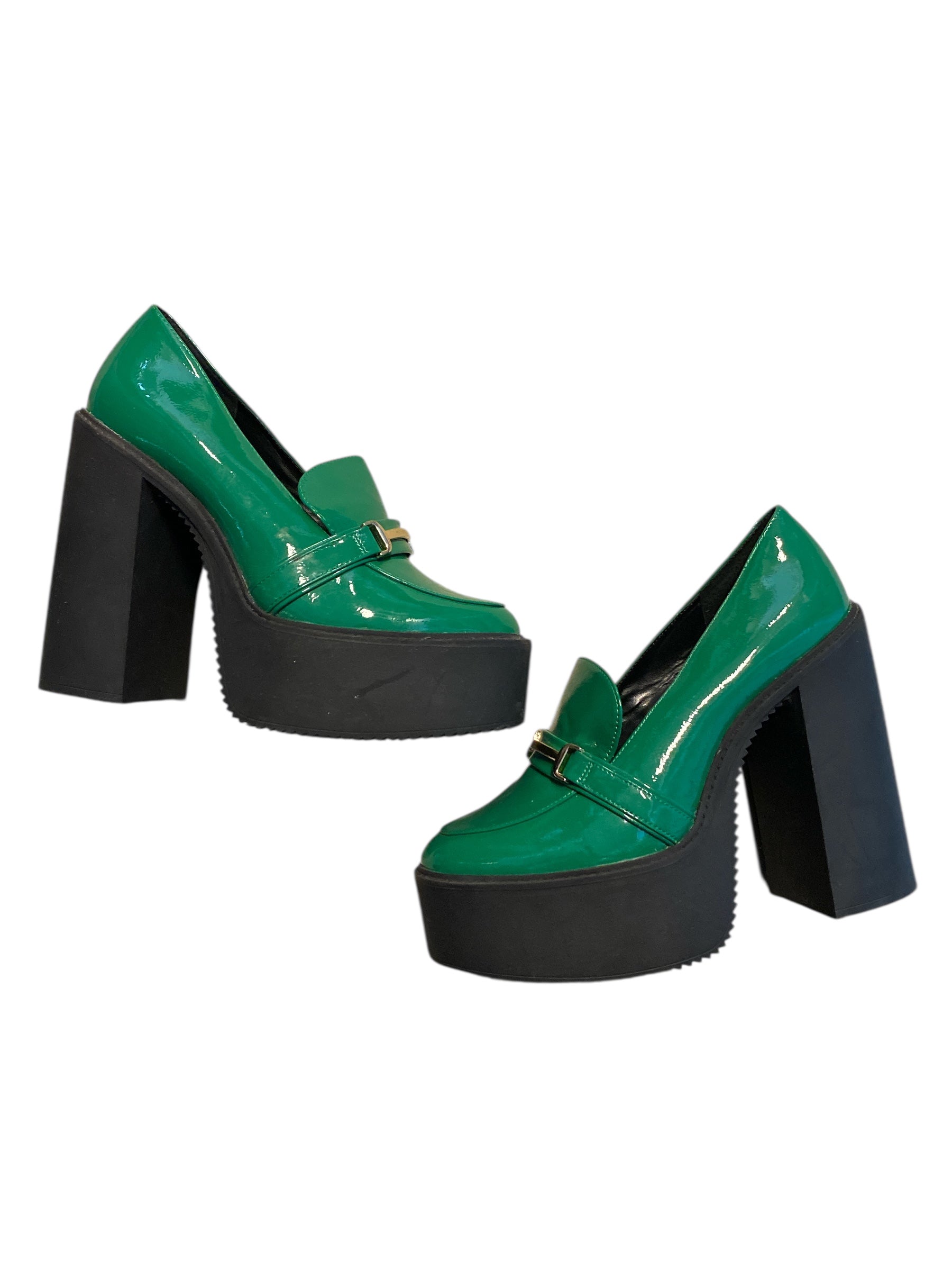green jessica simpson platform loafers, 12