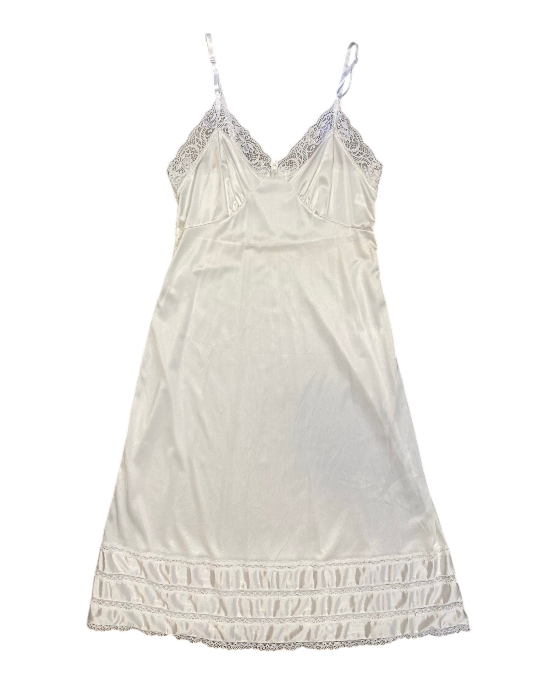 White Adonna Lacetrim bow slip dress, 36