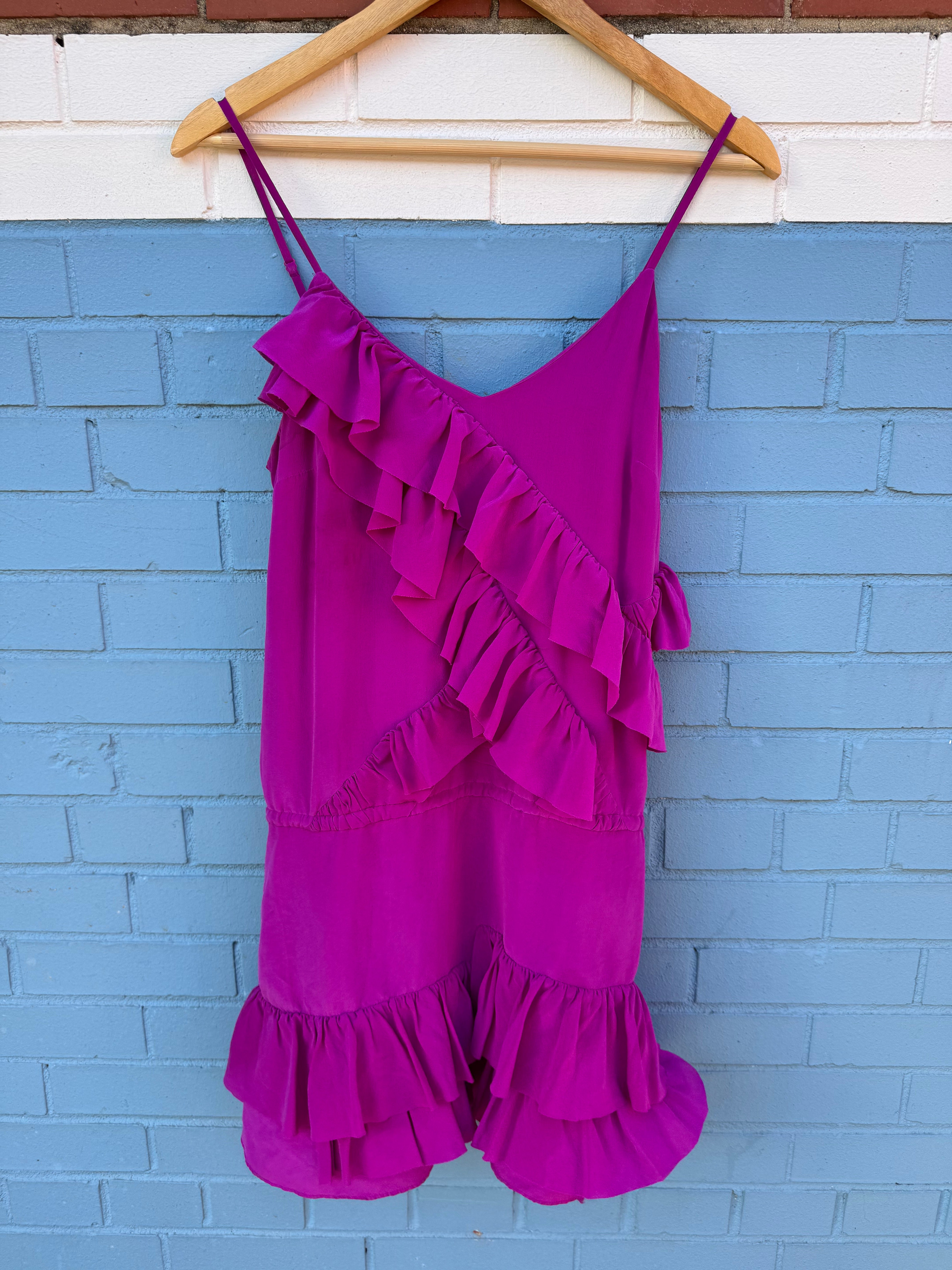 Magenta Banana republic ruffle dress, S
