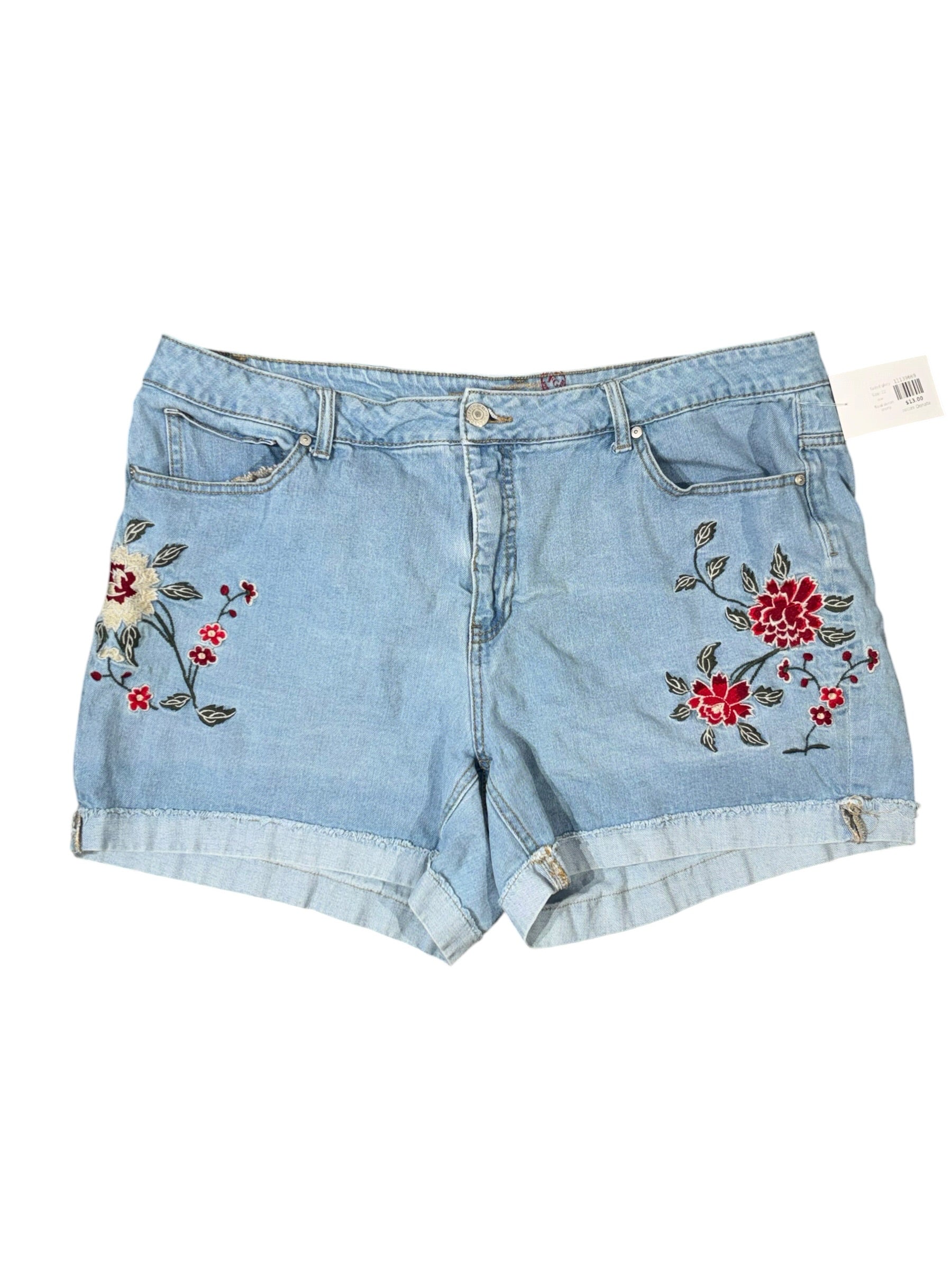 blue faded glory floral denim shorts, 22