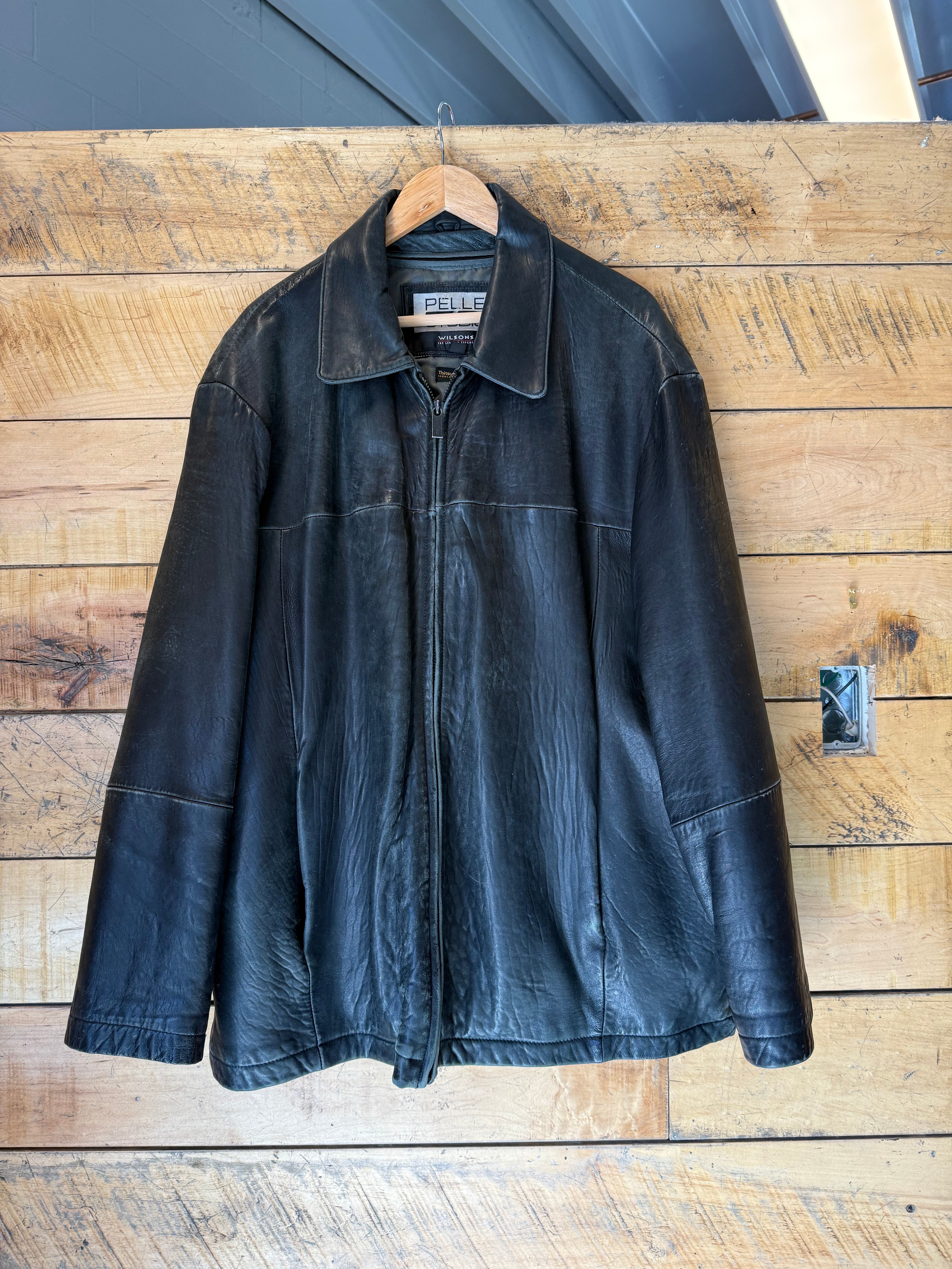 black Wilsons soft leather coat, 2x