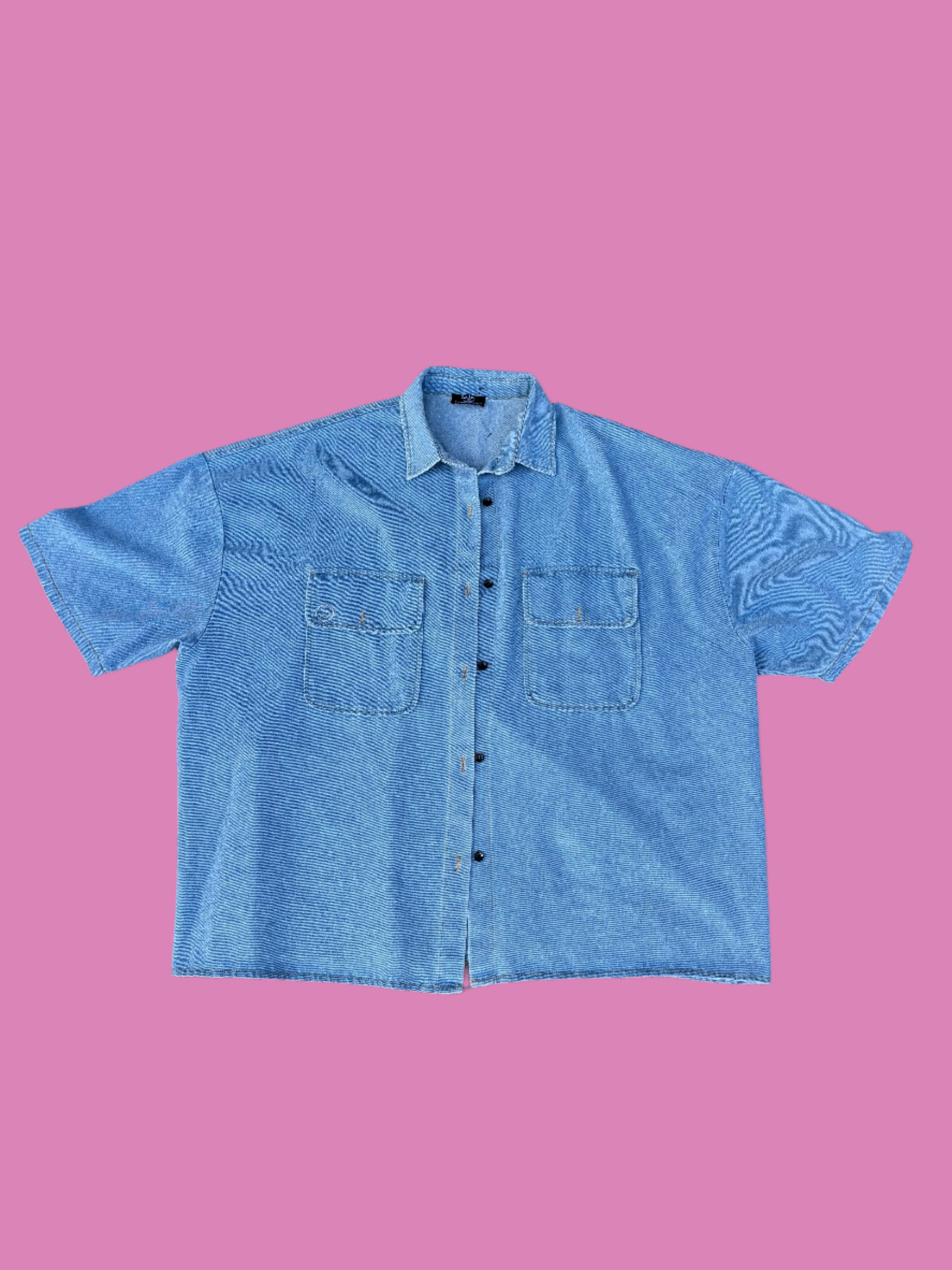 Blue Lala Denim button down, L/xl