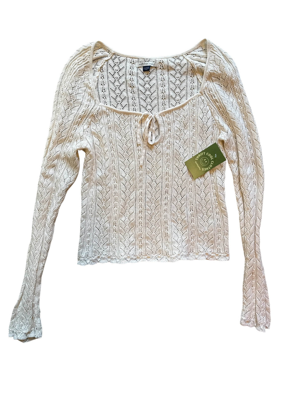 White American Eagle Knit tie front light sweater, XL