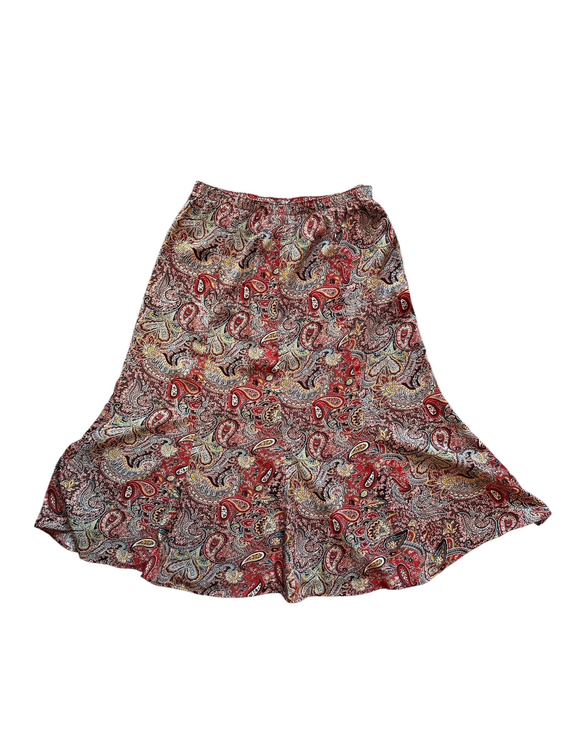 red brown blue southern lady multi paisley midi skirt, 10