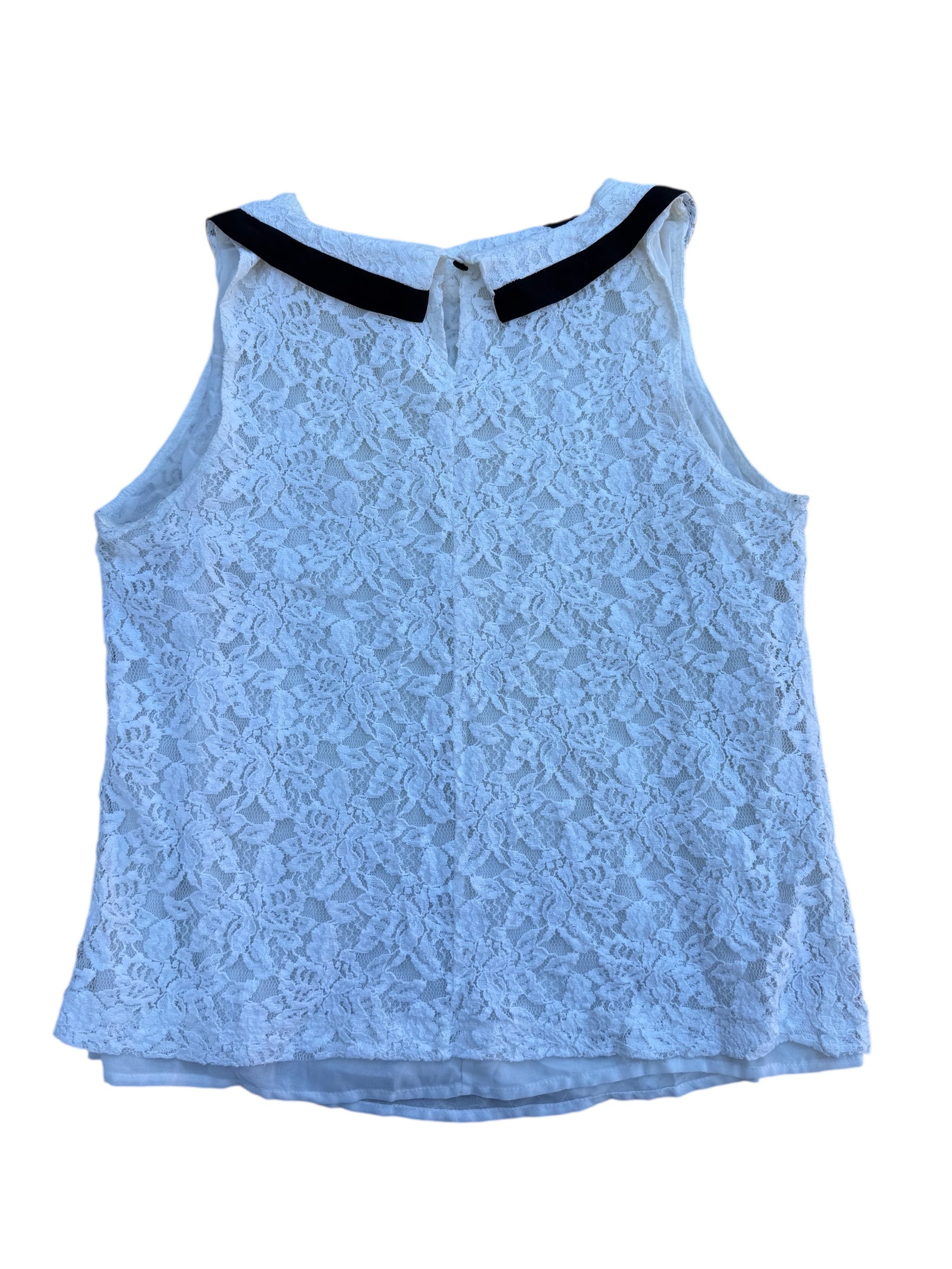white black one clothing lace blouse w collar, m