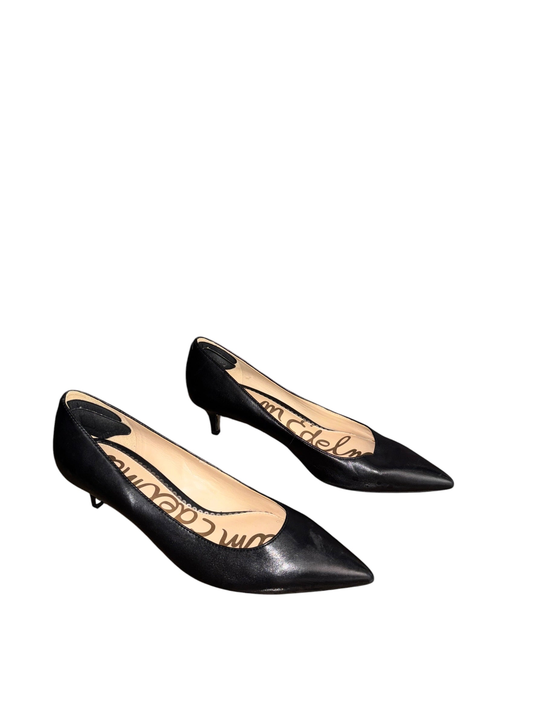 black sam edelman pointed kitten heel, 8