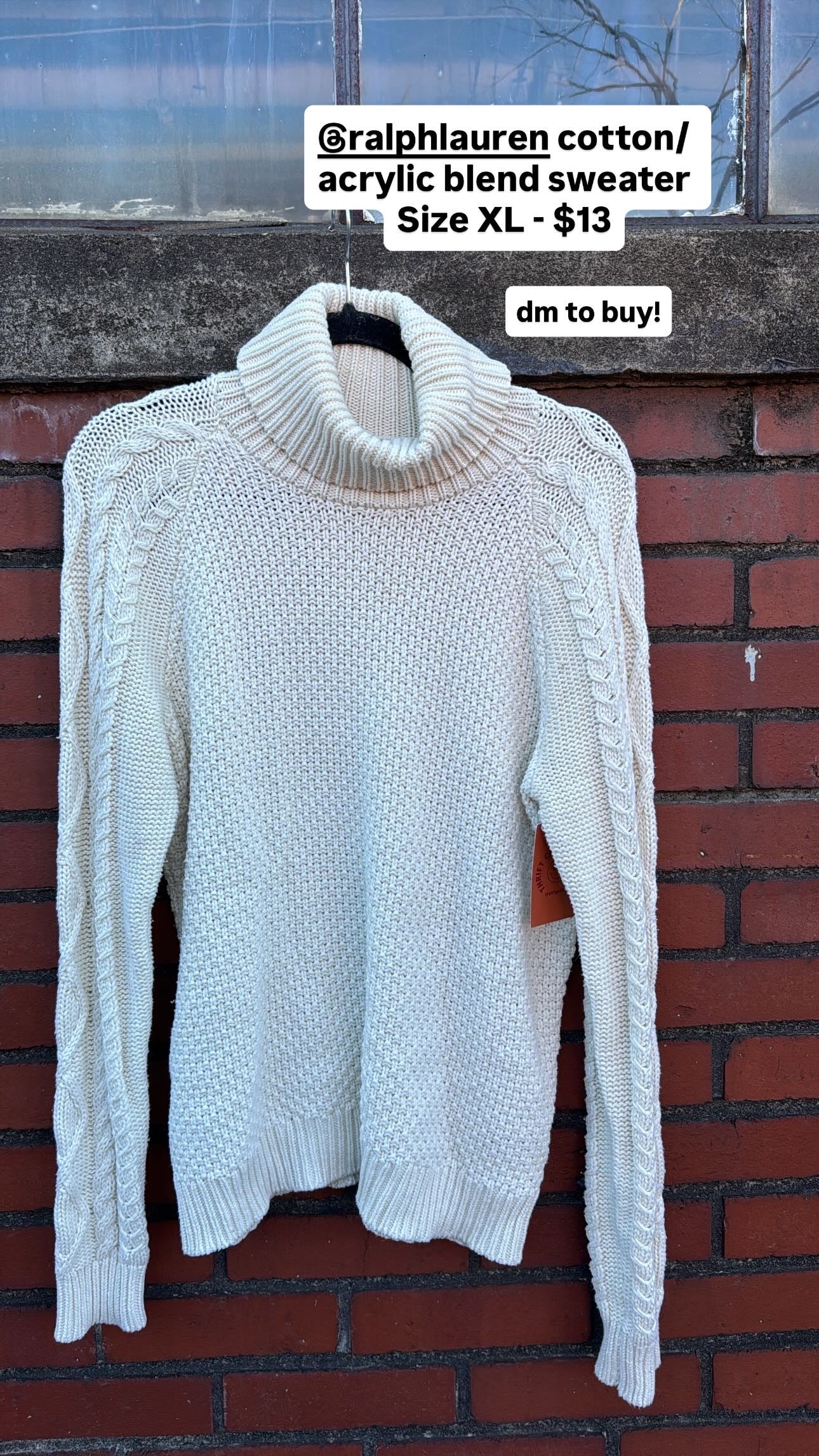 White Ralph lauren Turtleneck sweater, Xl
