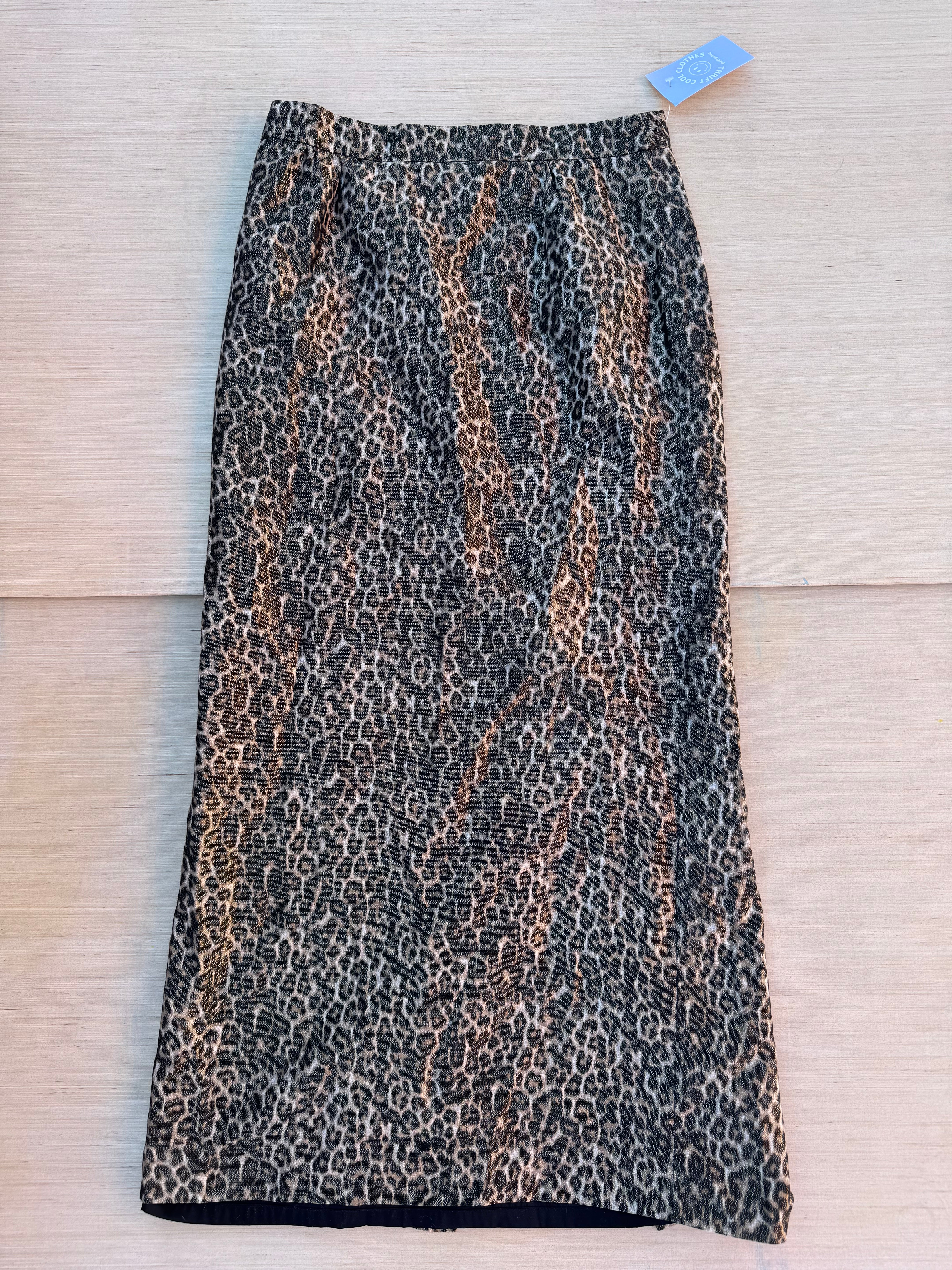 brown talbots sparkle cheetah skirt, 4
