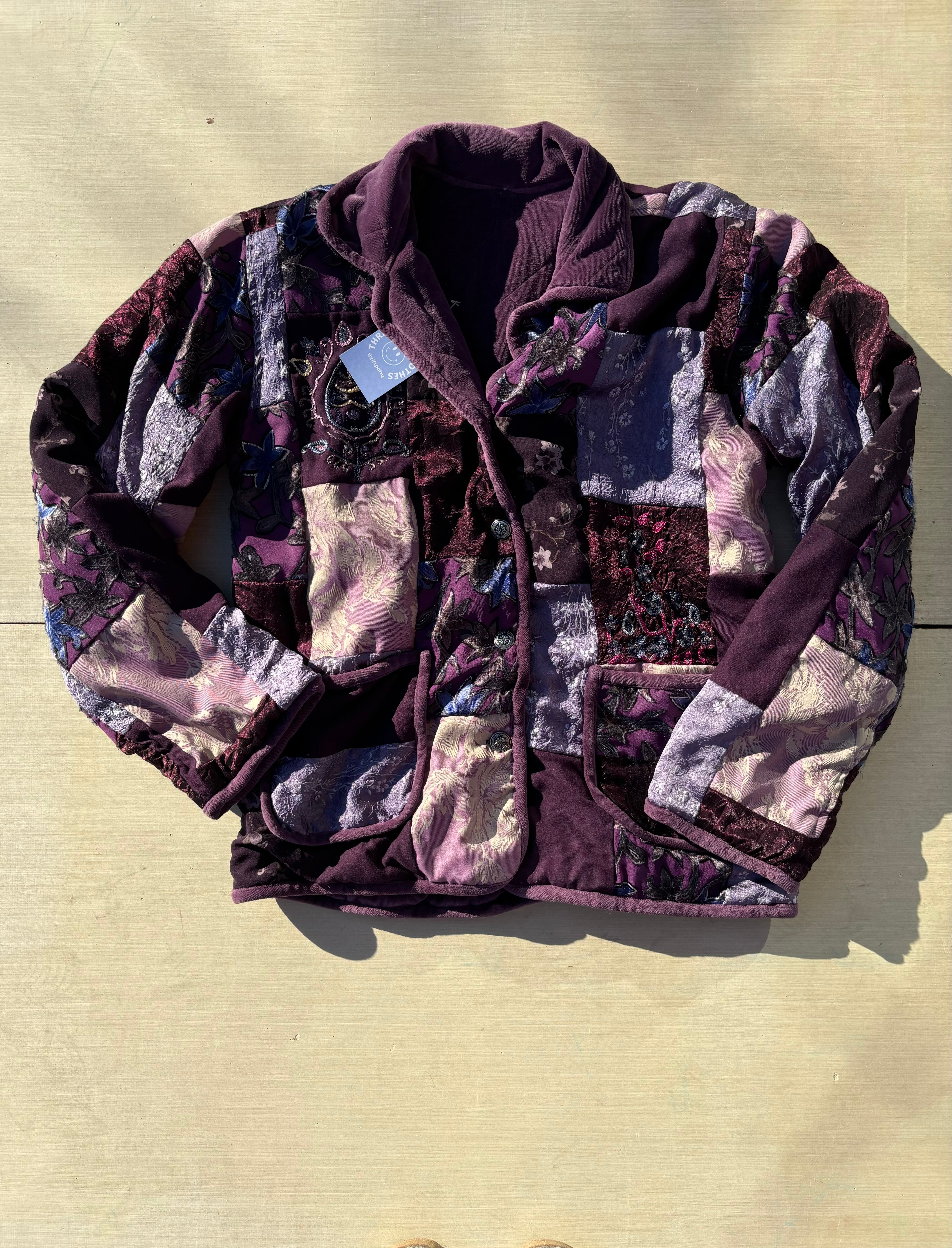 purple  quilted jacket