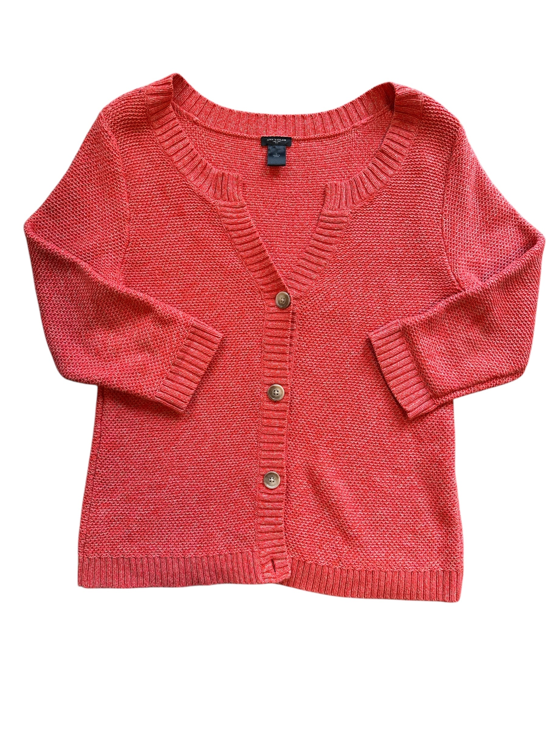 orange Ann Taylor oversized cardigan, L