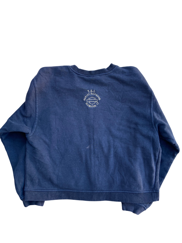 Black Harley Davidson cropped zip up jacket, L