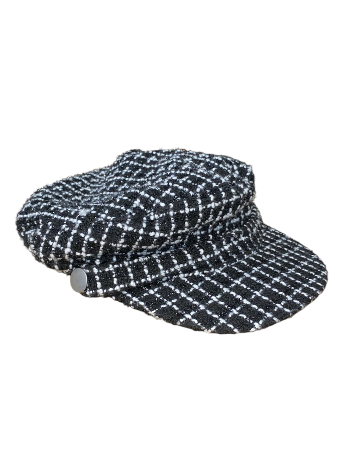black  Plaid sparkle bus hat