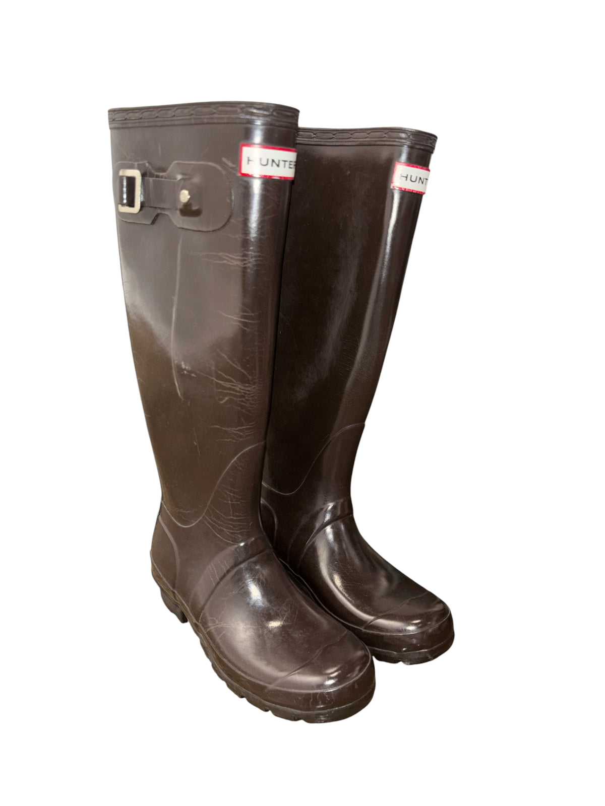 brown hunter knee high rain boot, 5