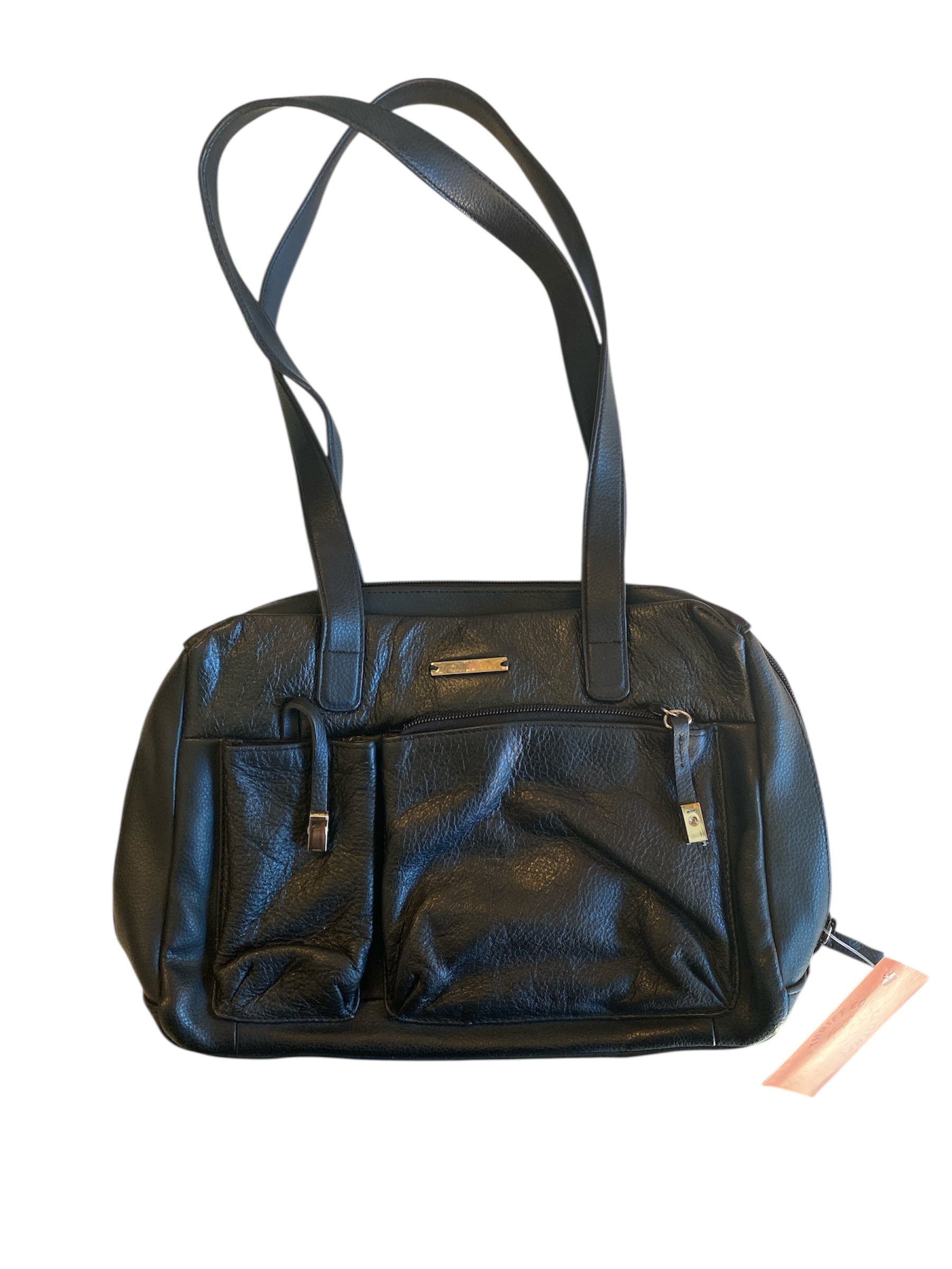 black  leather purse