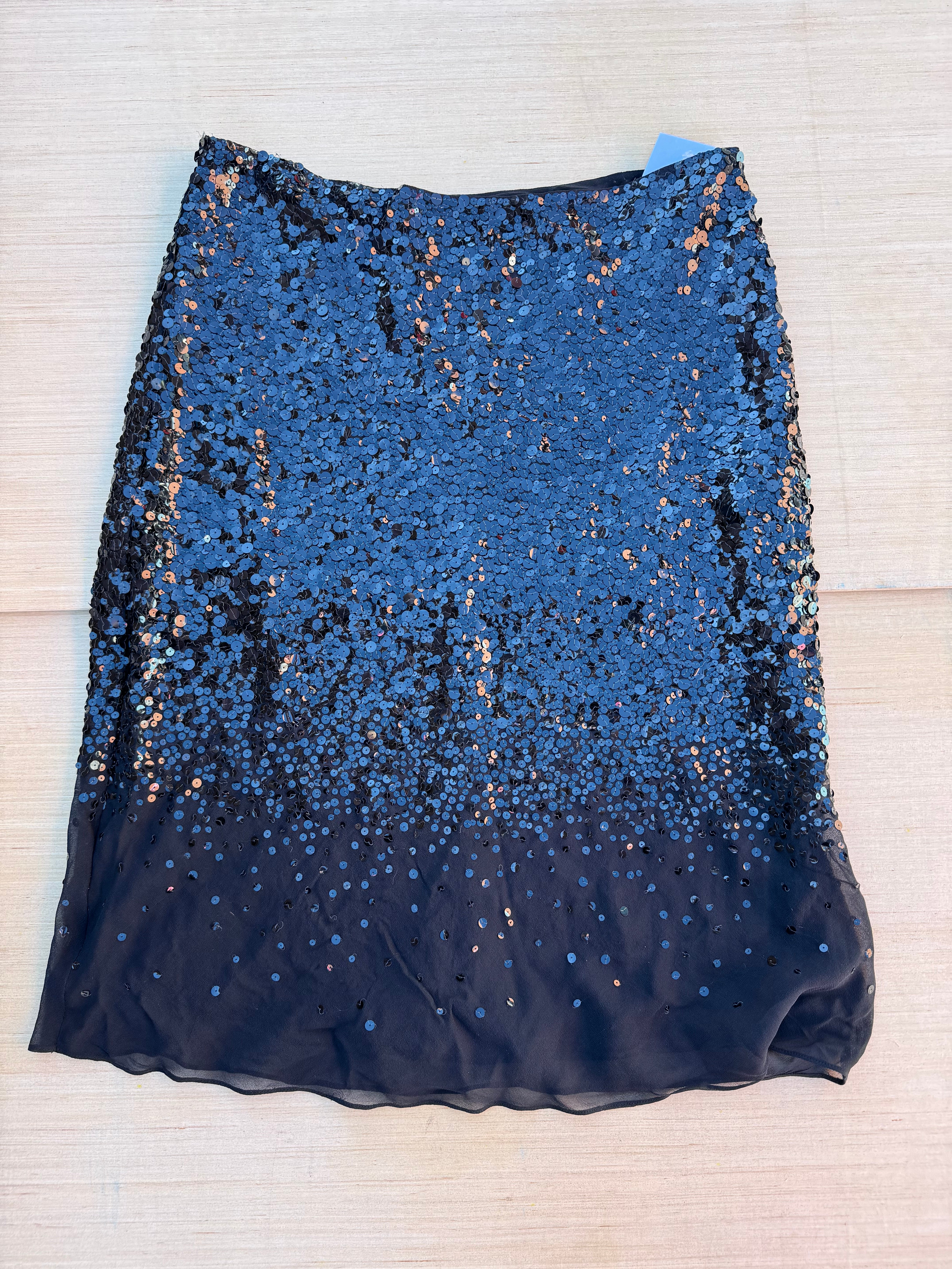 black dkny sequin silk skirt, 12