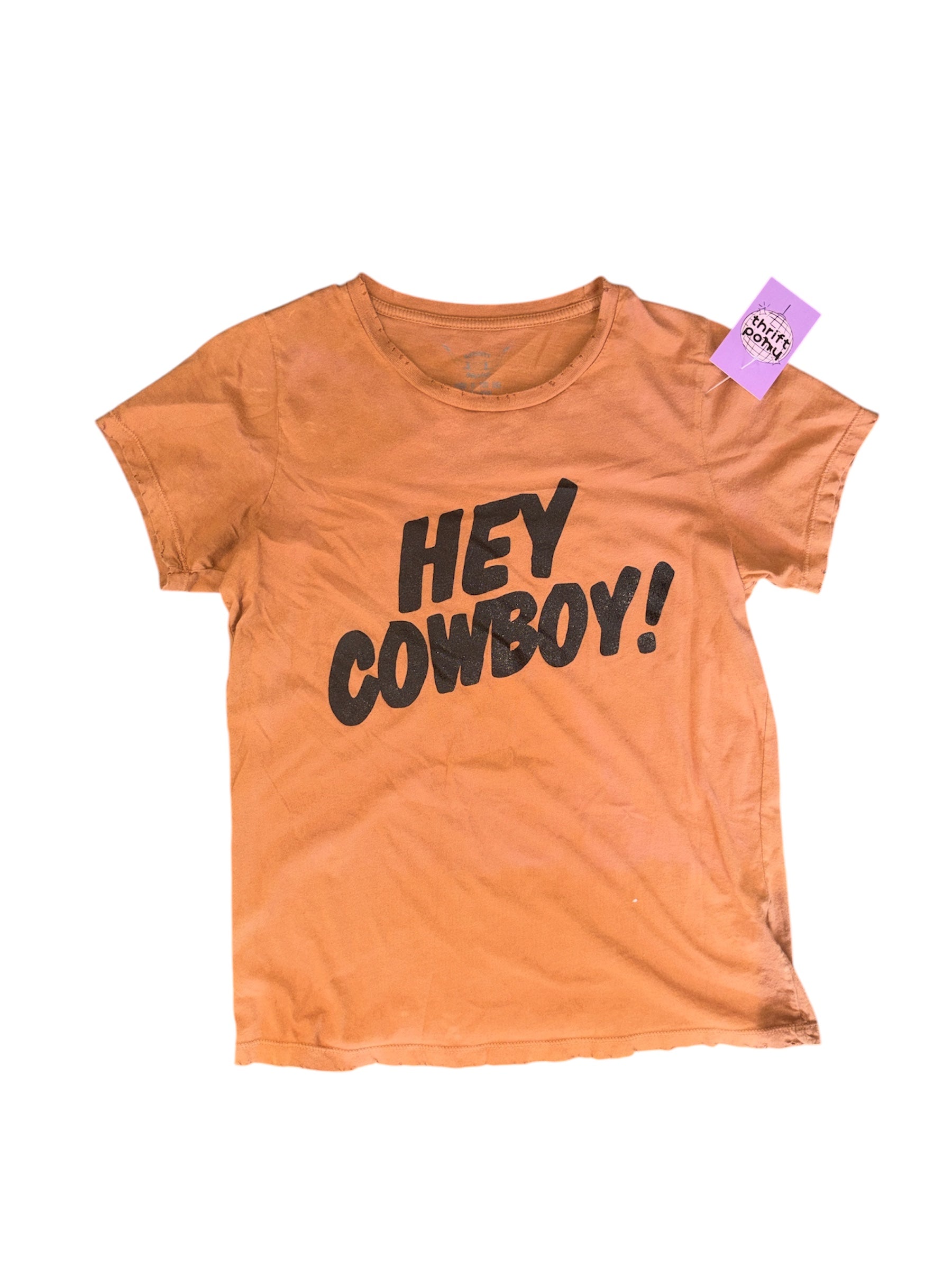 brown bandit brand hey cowboy tee, L