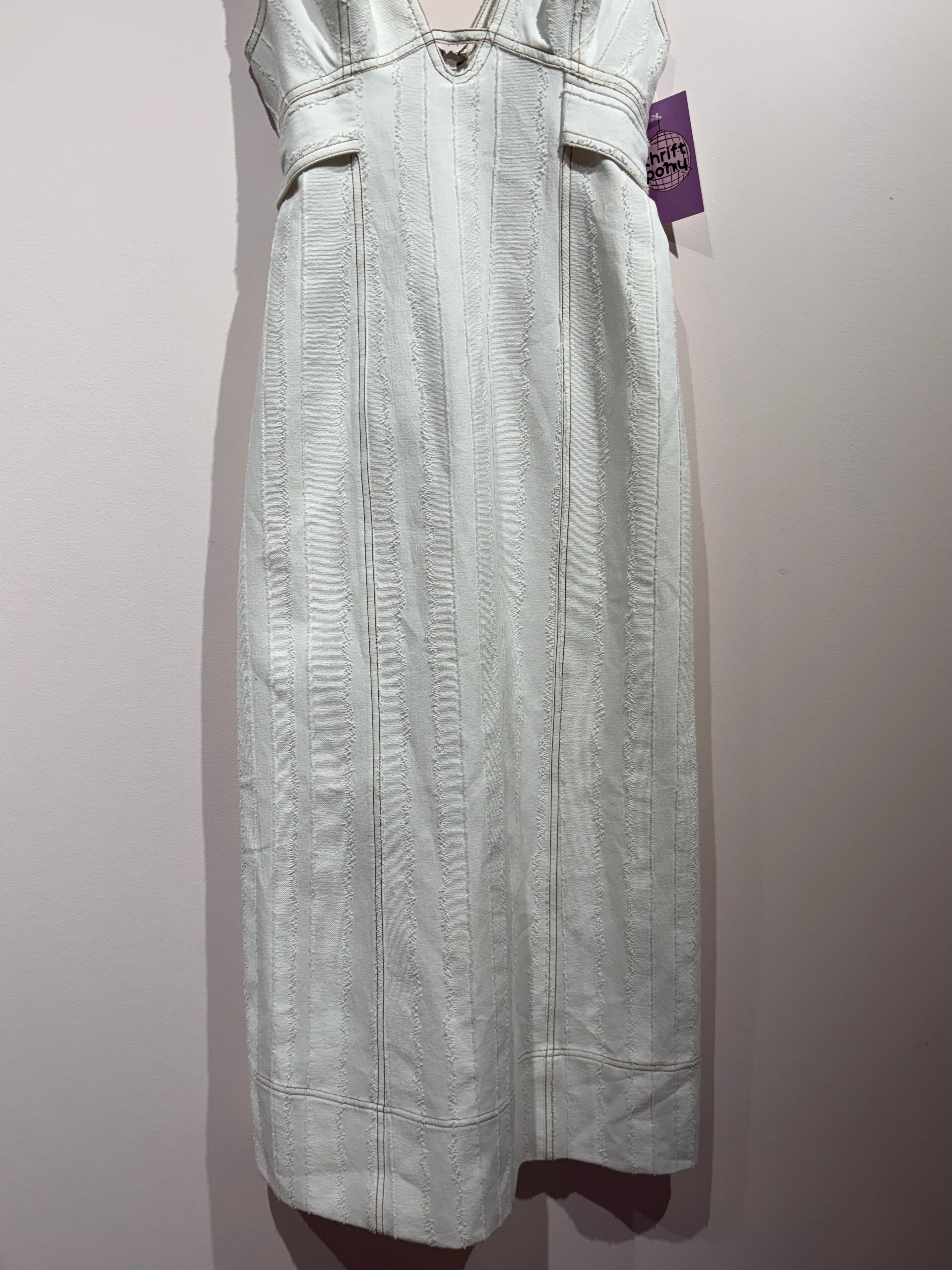 white acler denim v neck dress 4