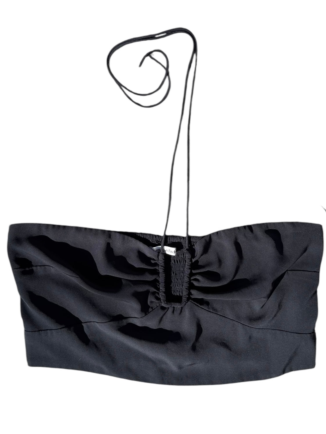 black abercrombie satin structured tube top, xl