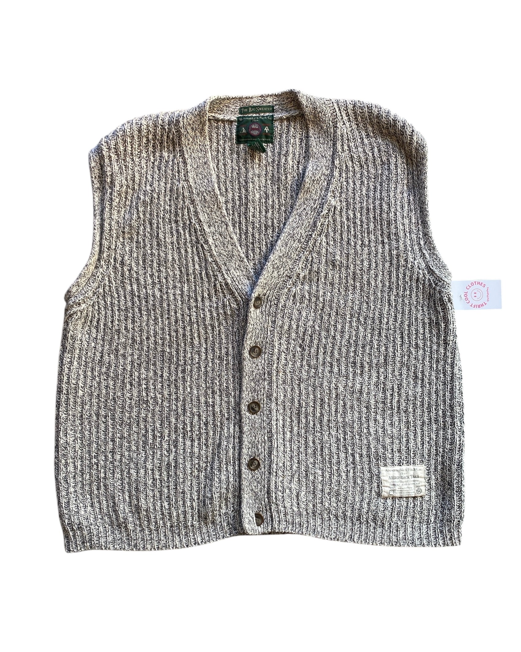 gray abercrombie knit vest, XL