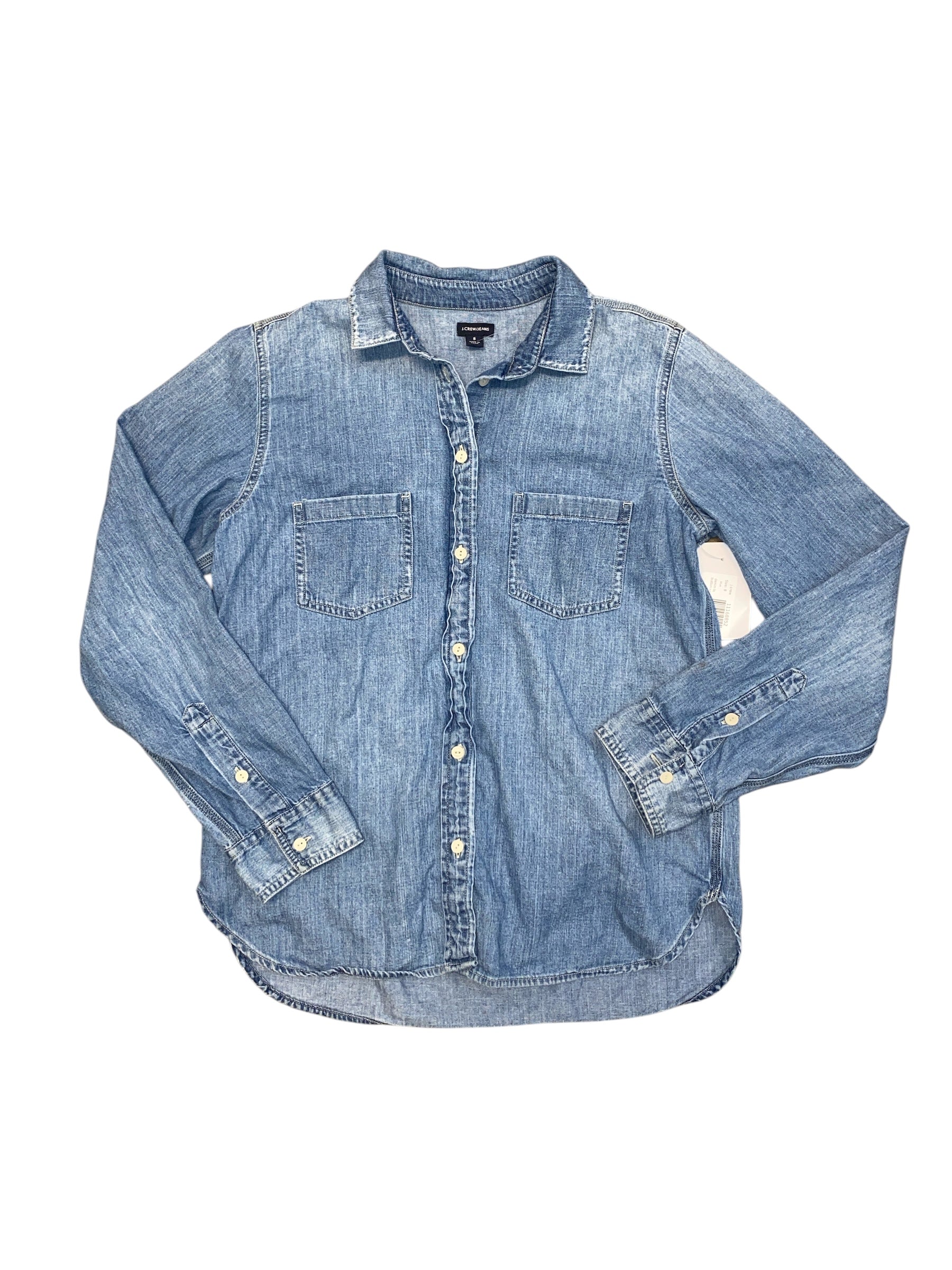 blue j crew denim ls button up, 8