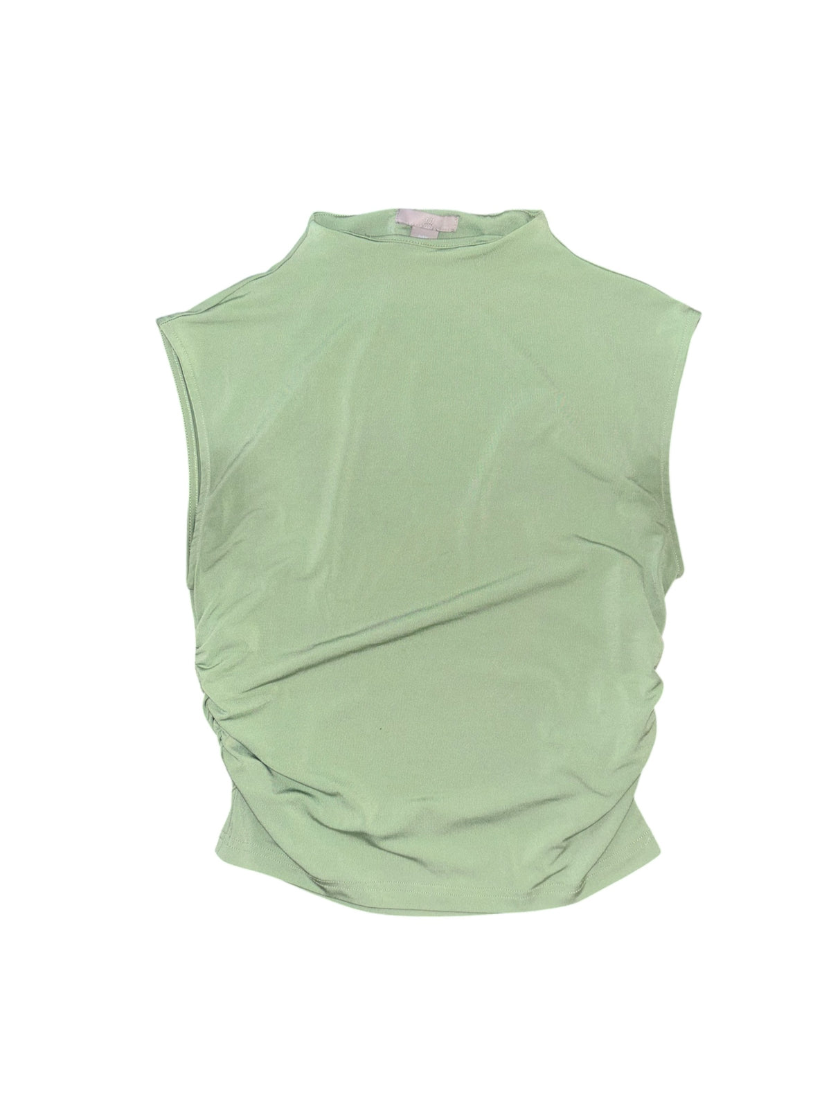 green h&m ruched sides tank, m