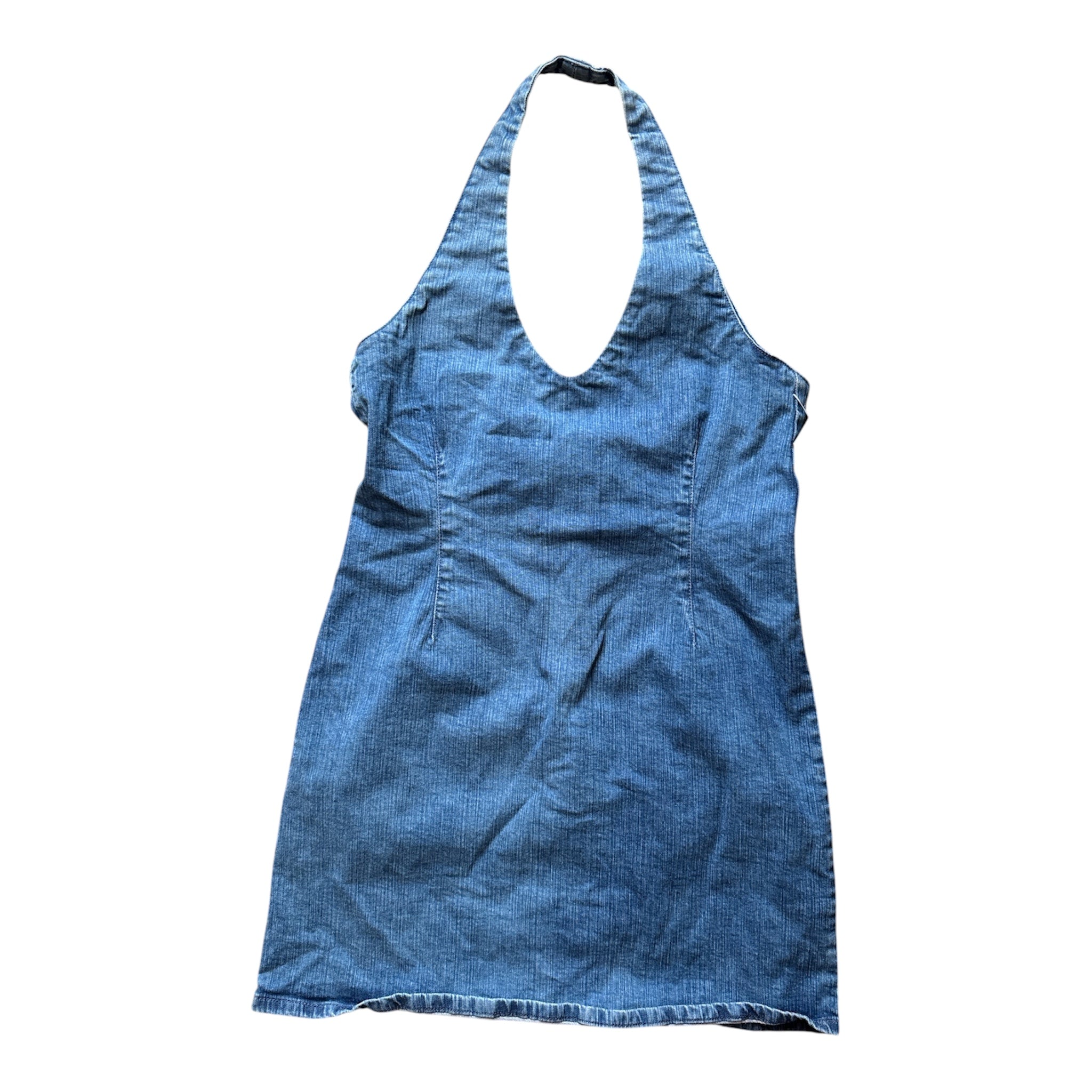 blue asos denim halter mini dress, 14