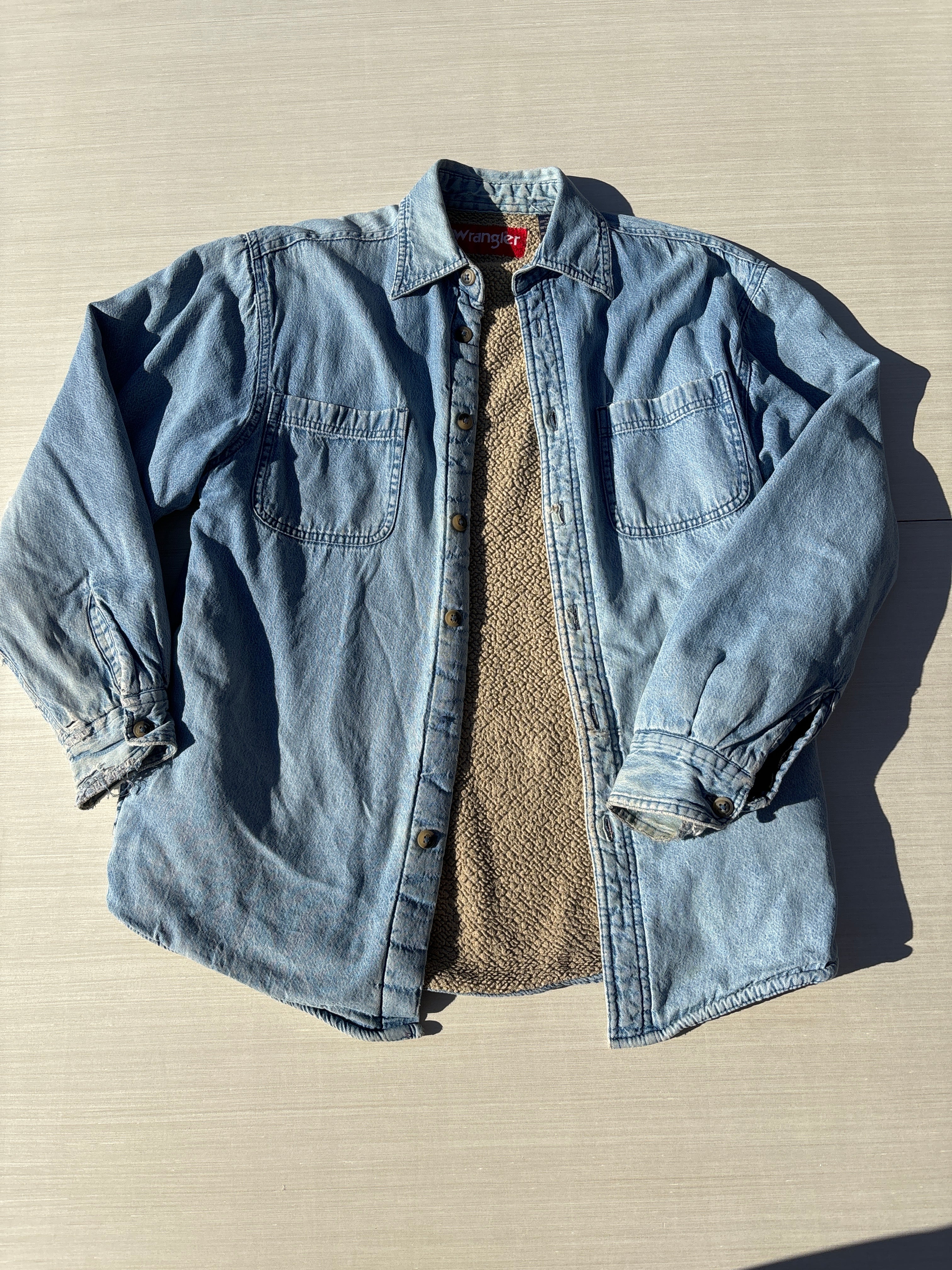 blue  fleece lined denim jacket, s
